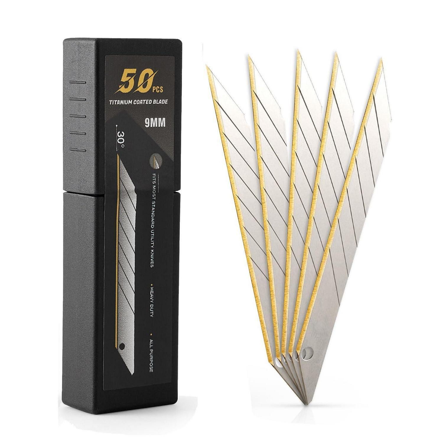 LuxusKollektion Cuttermesser Ersatzklingen Titan 9mm 50 Stück