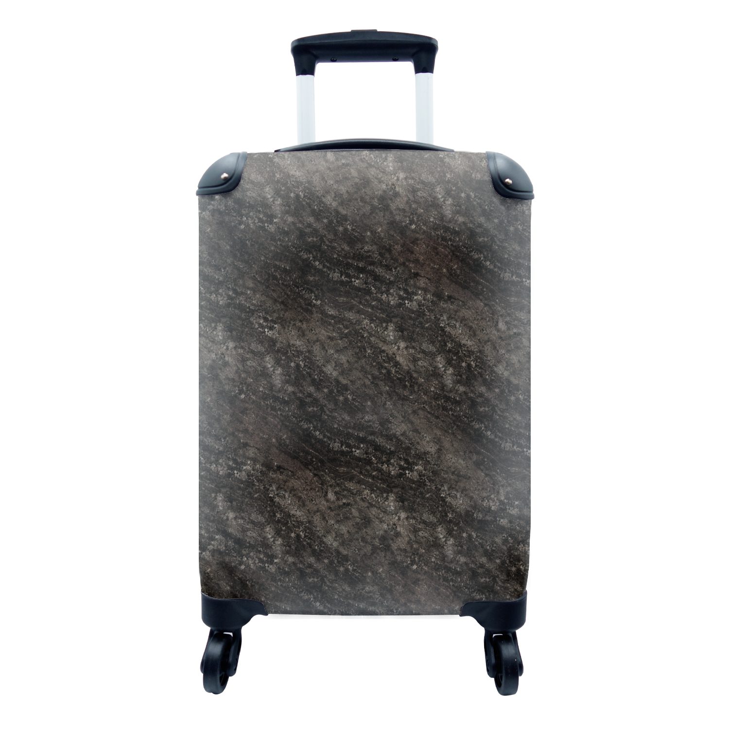 MuchoWow Handgepäckkoffer Granit - Marmor Muster mit - - 4 rollen, Reisetasche Trolley, Reisekoffer Schwarz, Ferien, für Rollen, Handgepäck