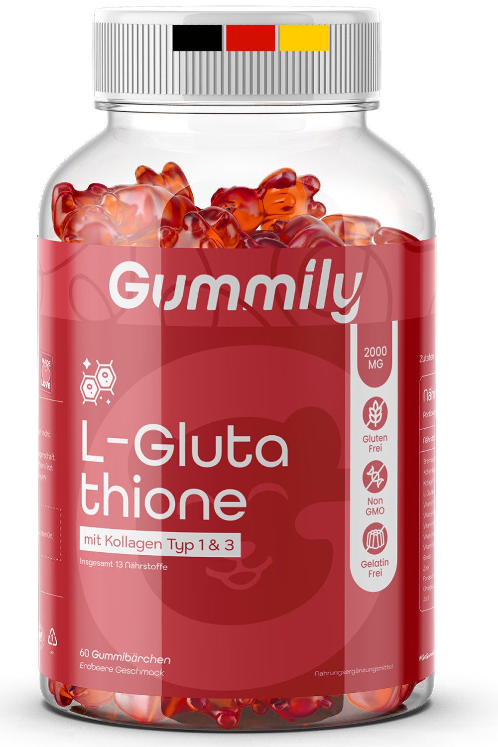 Gummily® L-Glulathion Gummibärchen mit Fisch Kollagen Typ 1 & 3 Gummibärchen, 180 g