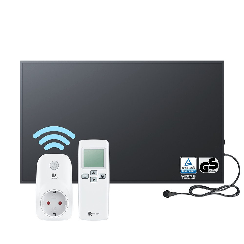 Bringer Infrarotheizung Wandheizung, 300-1200 Watt mit Thermostat Elektroheizung Schwarz