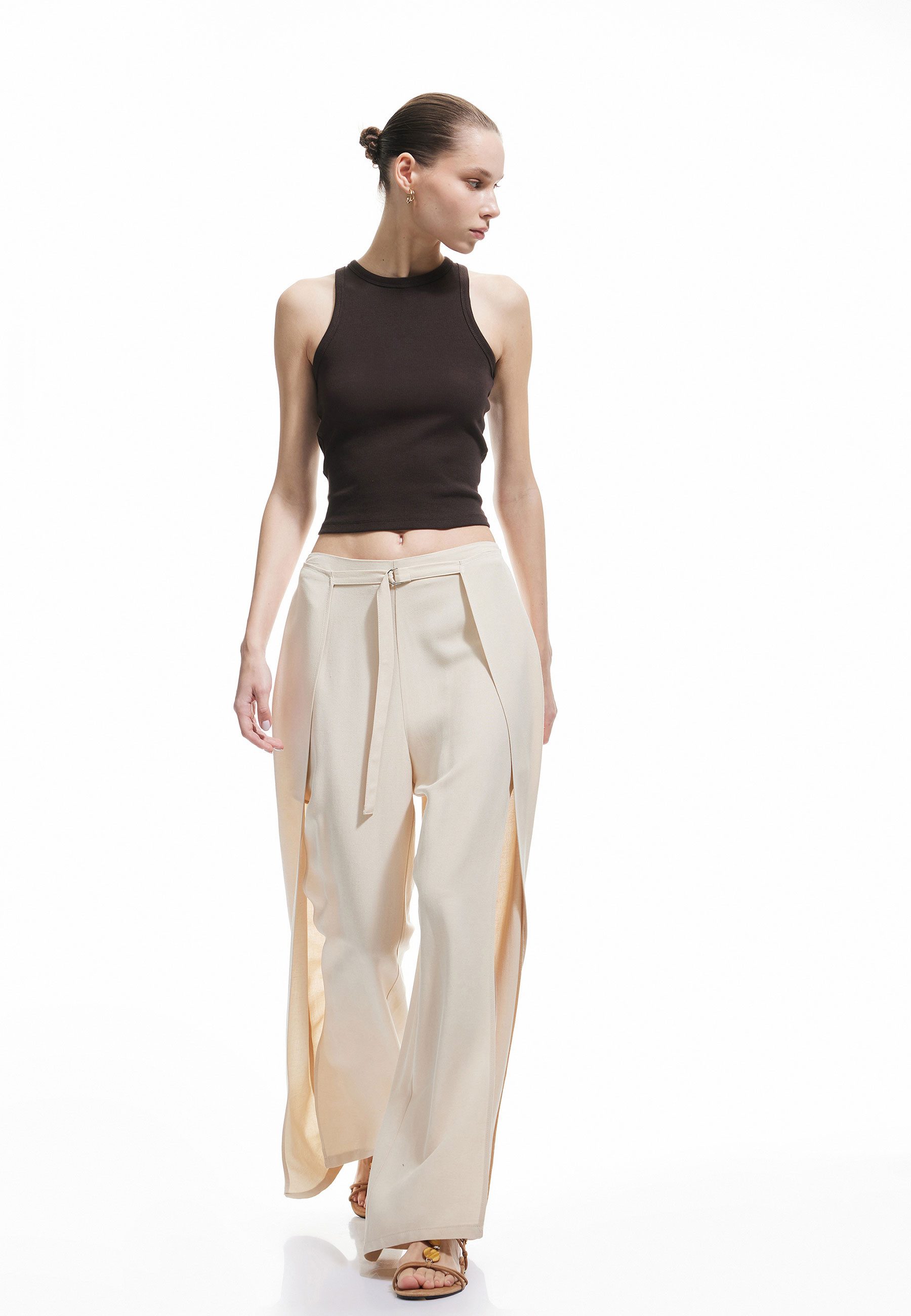 Koton Palazzohose Normale Leibhöhe Wide Leg Palazzohose