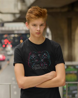 Baddery Print-Shirt Jungen Gamer T-Shirt zum 13. Geburtstag : Level 13 Complete, hochwertiger Siebdruck, aus Baumwolle