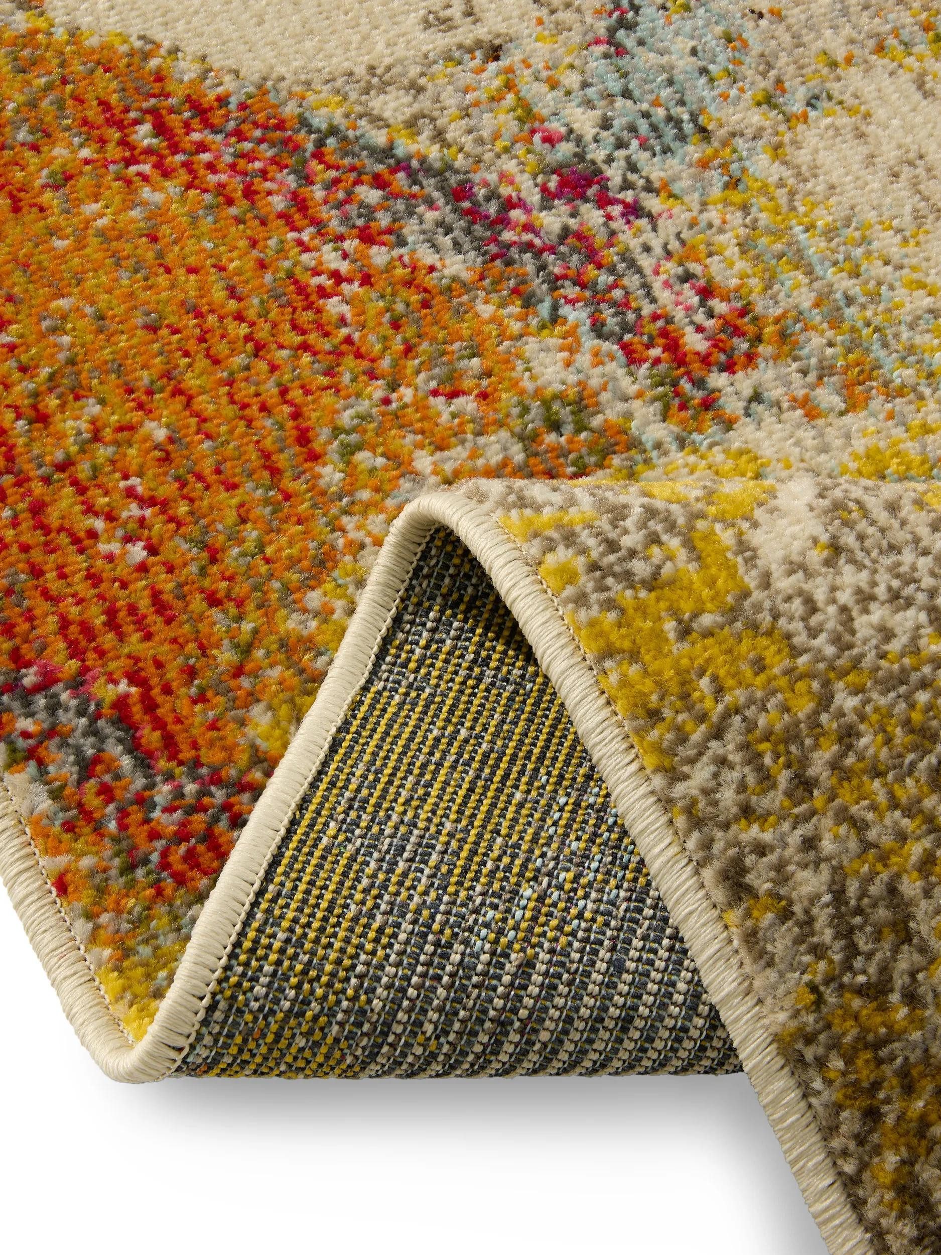 benuta Teppich Casa, rechteckig, Höhe: 11 mm, Teppich Wohnzimmer, Esszimmer, Schlafzimmer, Flur, Farbenfroh, Retro