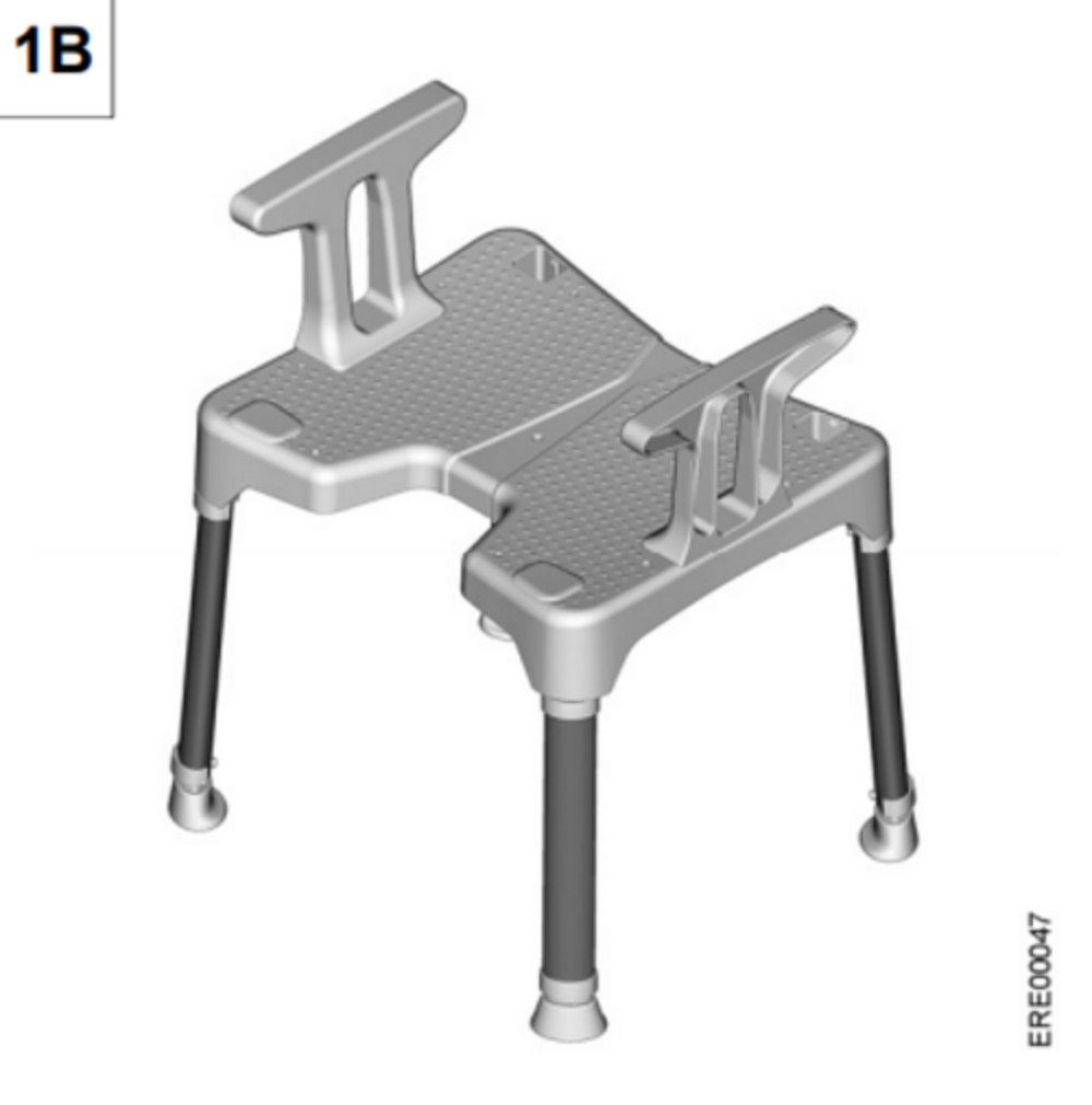 Dietz Group Duschhocker TAYO Duschhocker mit Armlehnen, Weiß, belastbar bis 130,00 kg, rutschfester Duschstuhl, höhenverstellbar, Made in Germany