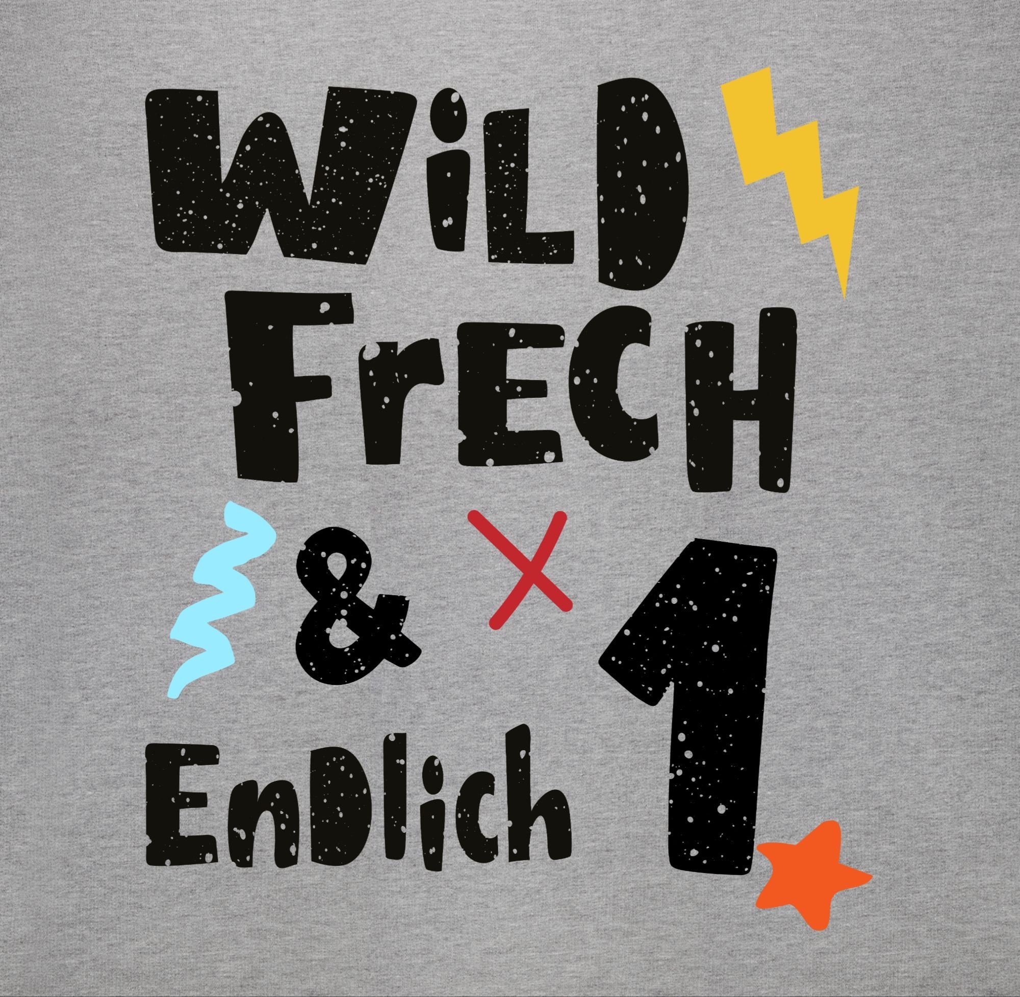 meliert 1. Wild ein Geburtstag und frech endlich 2 Sweatshirt Shirtracer - 1 Wunderbar Grau Jahr