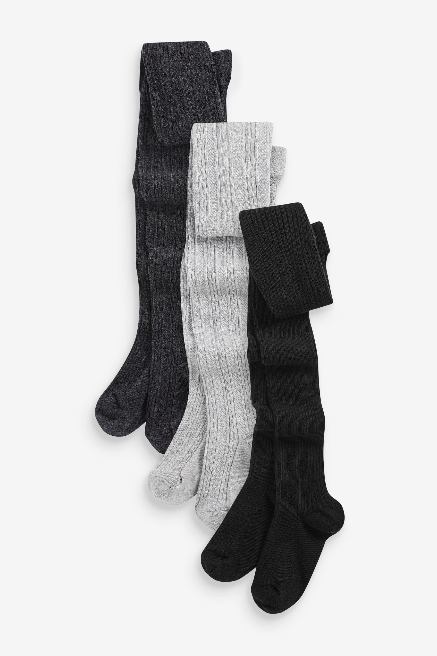 Strickstrumpfhose 3er-Pack Strumpfhose mit Zopfmuster