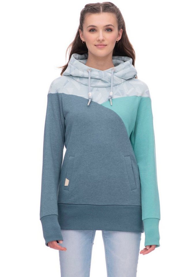 Ragwear Kapuzensweatshirt CHELLI mit Colorblock Muster