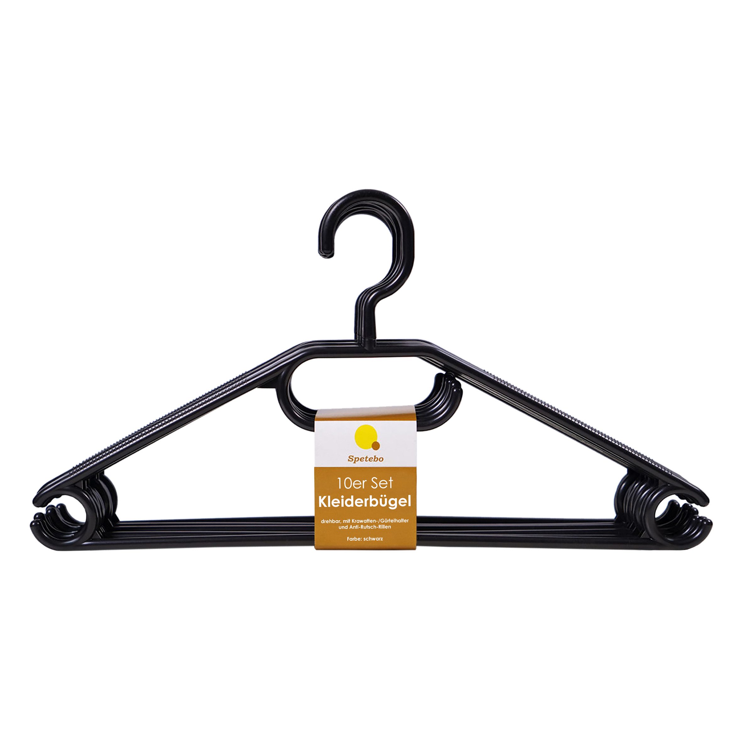 Spetebo Kleiderbügel Kunststoff Kleiderbügel mit Hosenstange - 10 Stück / s günstig online kaufen