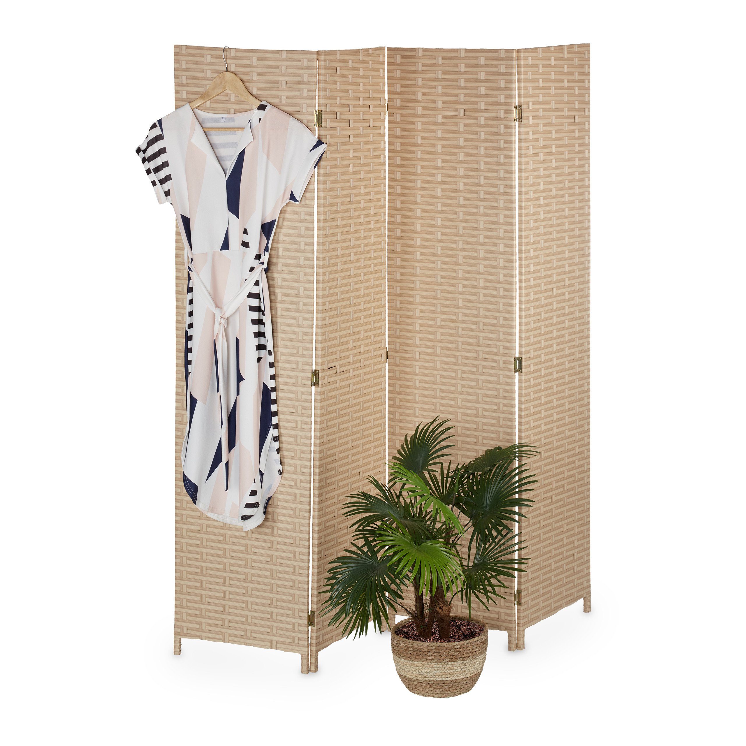 relaxdays Paravent 4-teiliger Paravent 170 cm günstig online kaufen