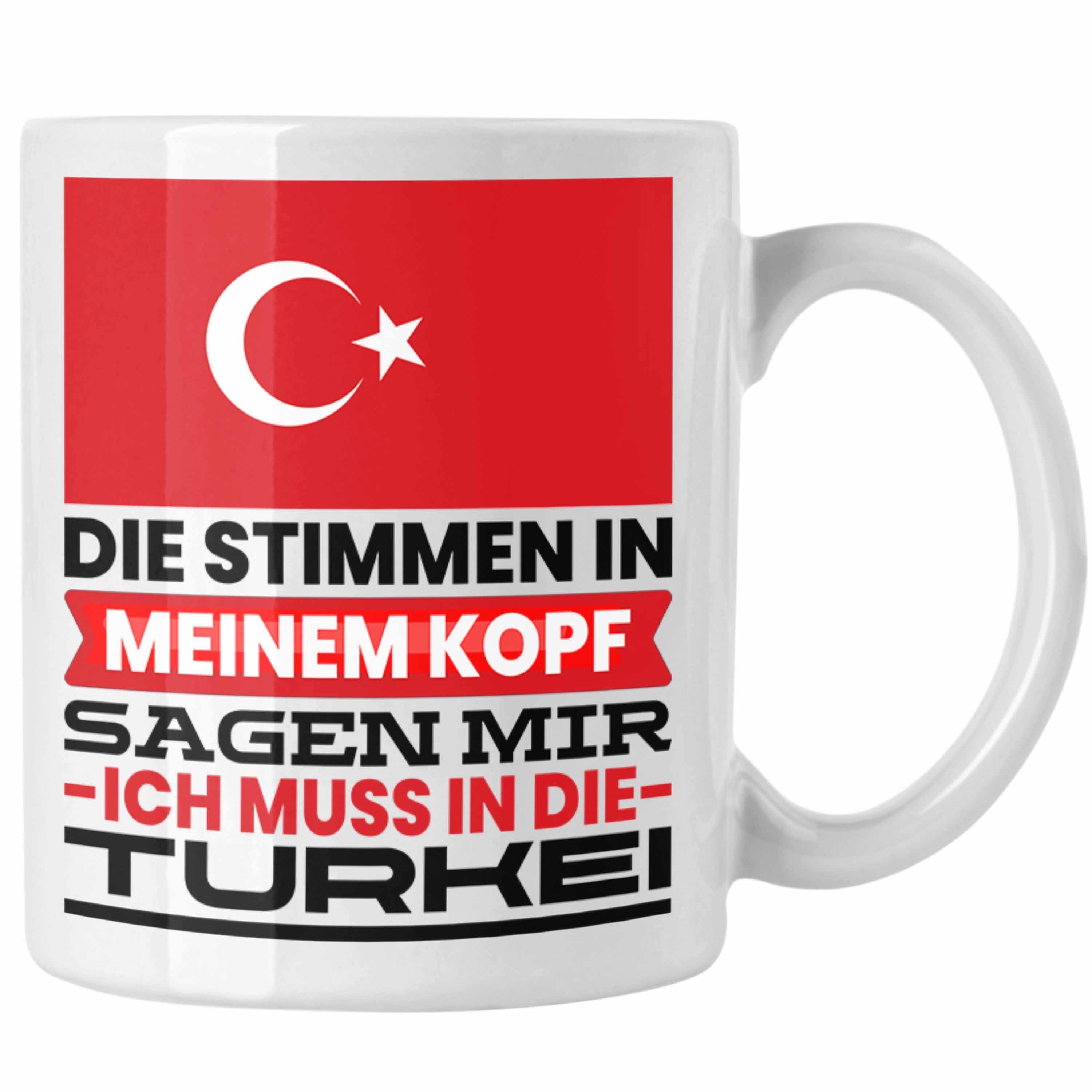 Trendation Tasse Türkei Tasse Geschenk für Türken Geburtstag Urlaub Geschenkidee Ich Mu Weiss