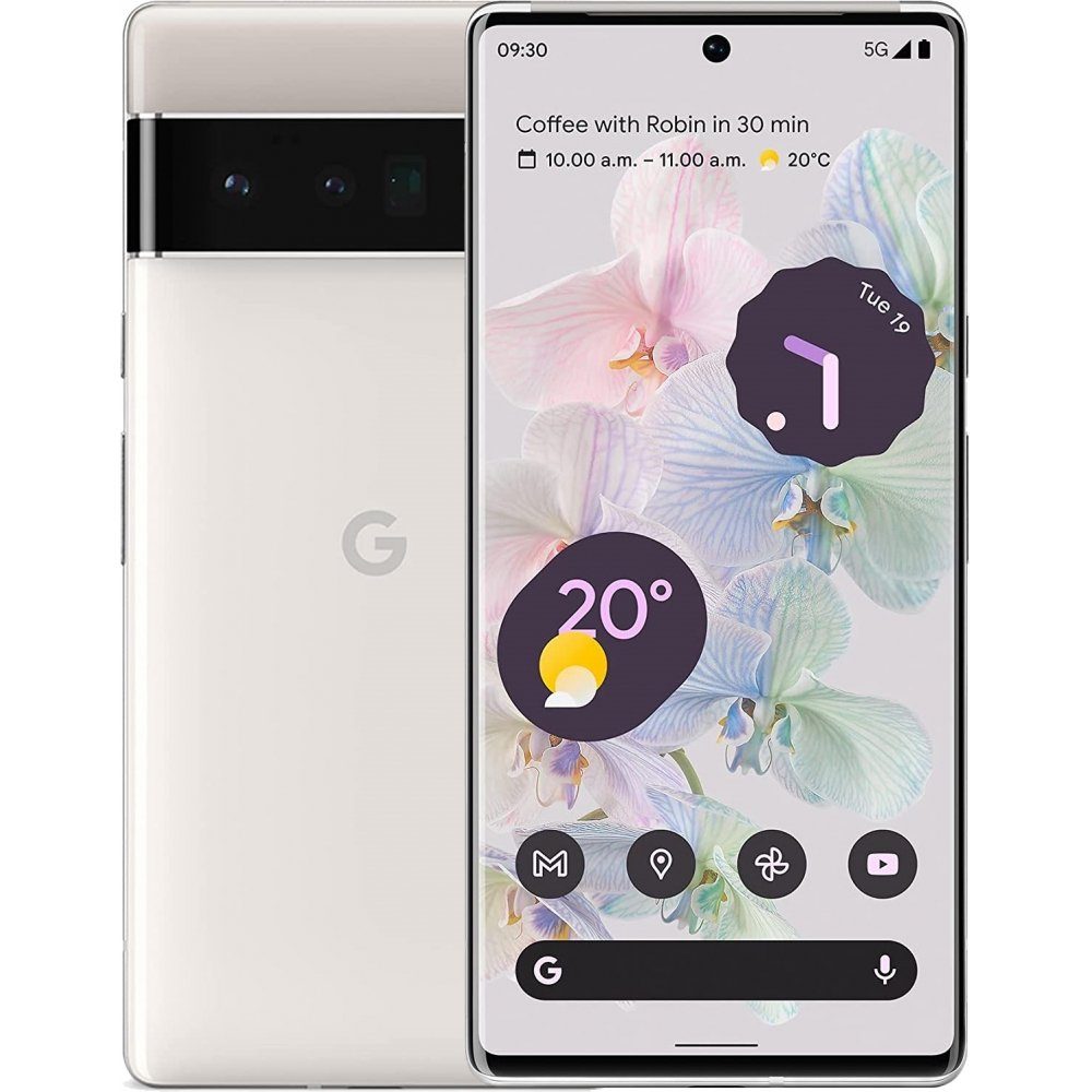 Google Pixel 6 Pro 5G 128 GB / 12 GB - Smartphone - cloudy white Smartphone (6,7 Zoll)