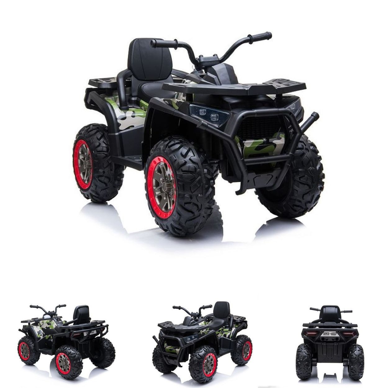 ES-Toys Elektro-Kinderquad Elektro Kinderquad MP3 USB, Belastbarkeit 40 kg, Batterieanzeige, Stoßdämpfer, 2x12V Motoren