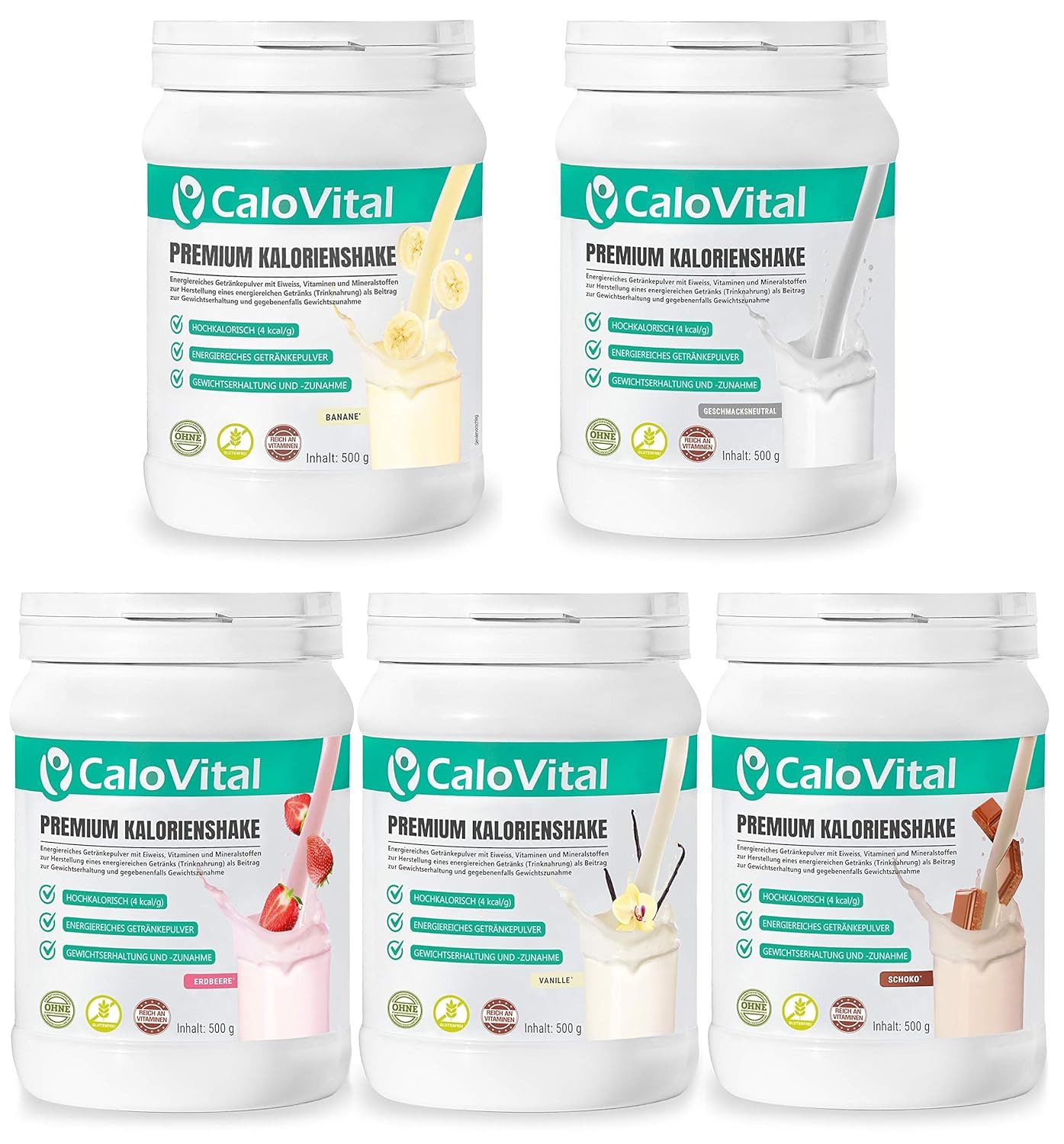 CaloVital Sparsets zum Zunehmen Trinknahrung für Gewichtszunahme CaloVital Pulver, 2500 g