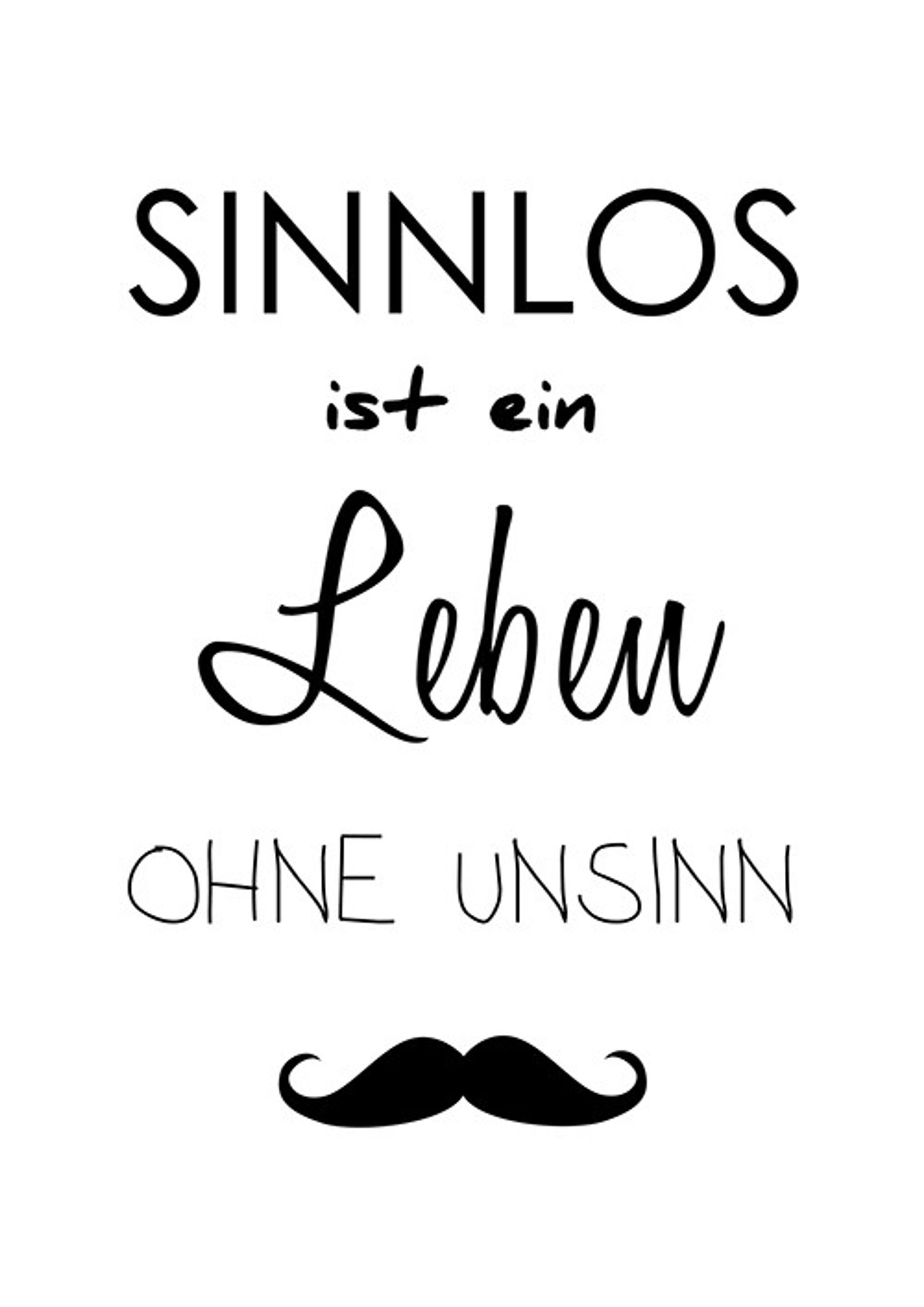 Unsinn DinA4 Motivation mit Bild Poster Text lustig, Sprüche: Sprüche Spruch und lustige artissimo Wandbild Zitate Poster