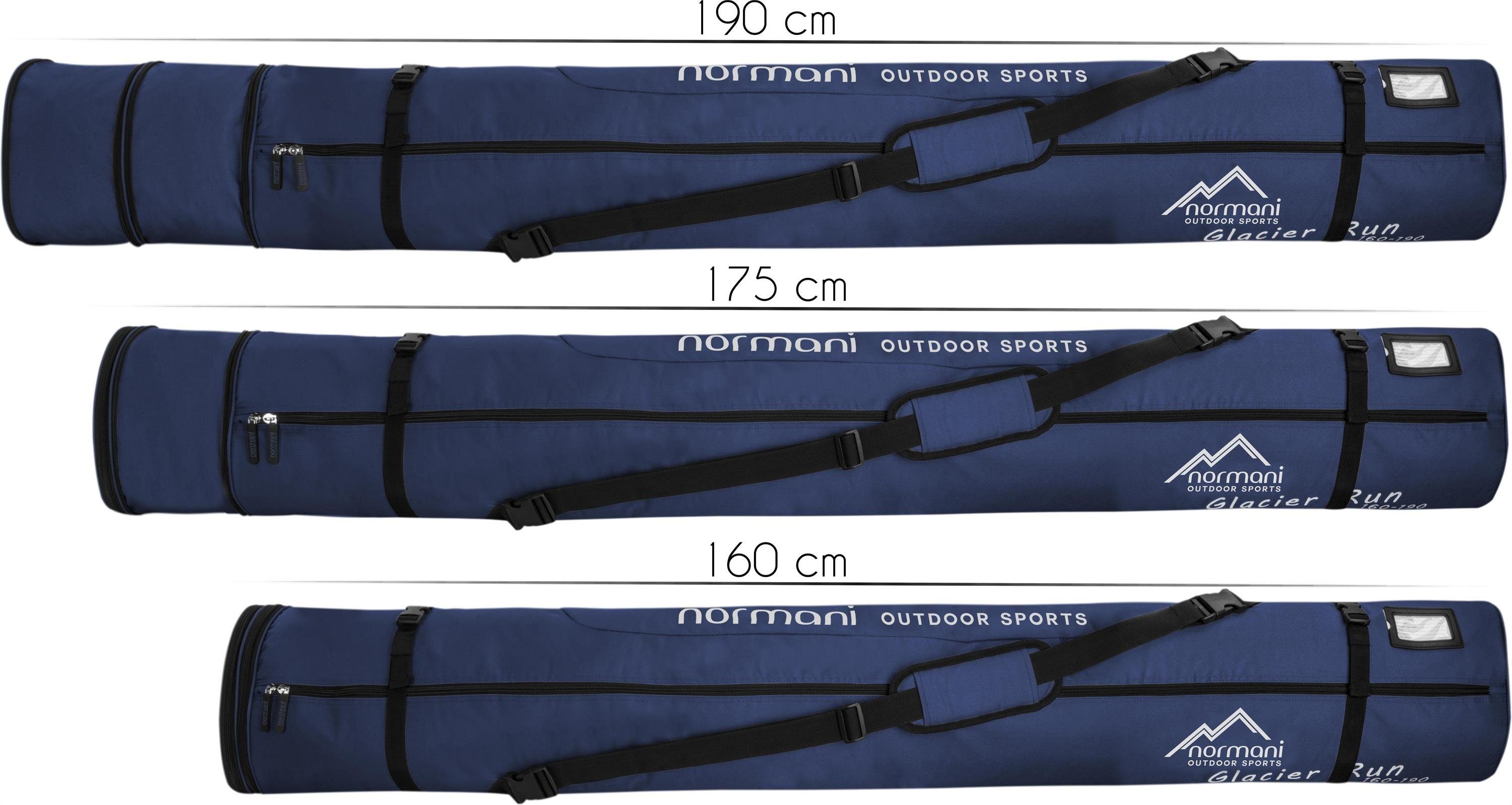 Navy Sporttasche Skihülle für Aufbewahrungstasche Skier Längenverstellbar cm bis Run Skitasche Skitasche - normani cm und Skistöcke 160/190, 160 190 von Glacier Transporttasche