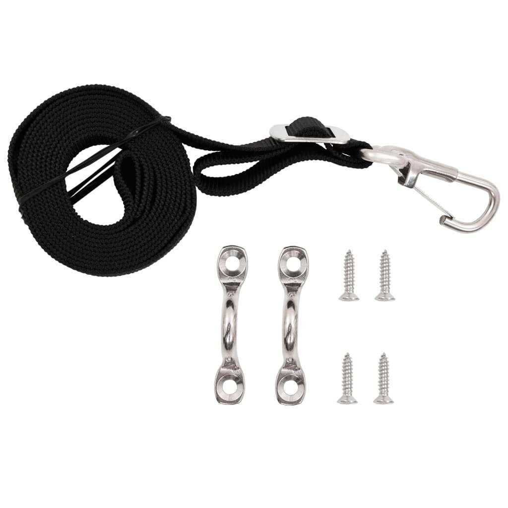 vidaXL Bicycle Cargo Trailer Tie-Down Straps for Bimini Top, 2 Pieces, Fabric and Stainless Steel