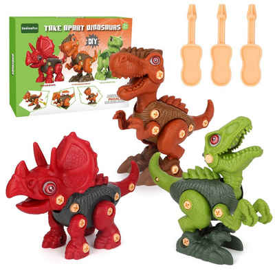 Wenta Spielbausteine »Dinosaurier Spielzeug Set Tierfiguren DIY Baustelle Spielzeug Puzzle Montage Abnehmbar für Kinder Jungen Mädchen ab 3 Jahren«, (3 St), Lernspielzeug Montessori Spielzeug