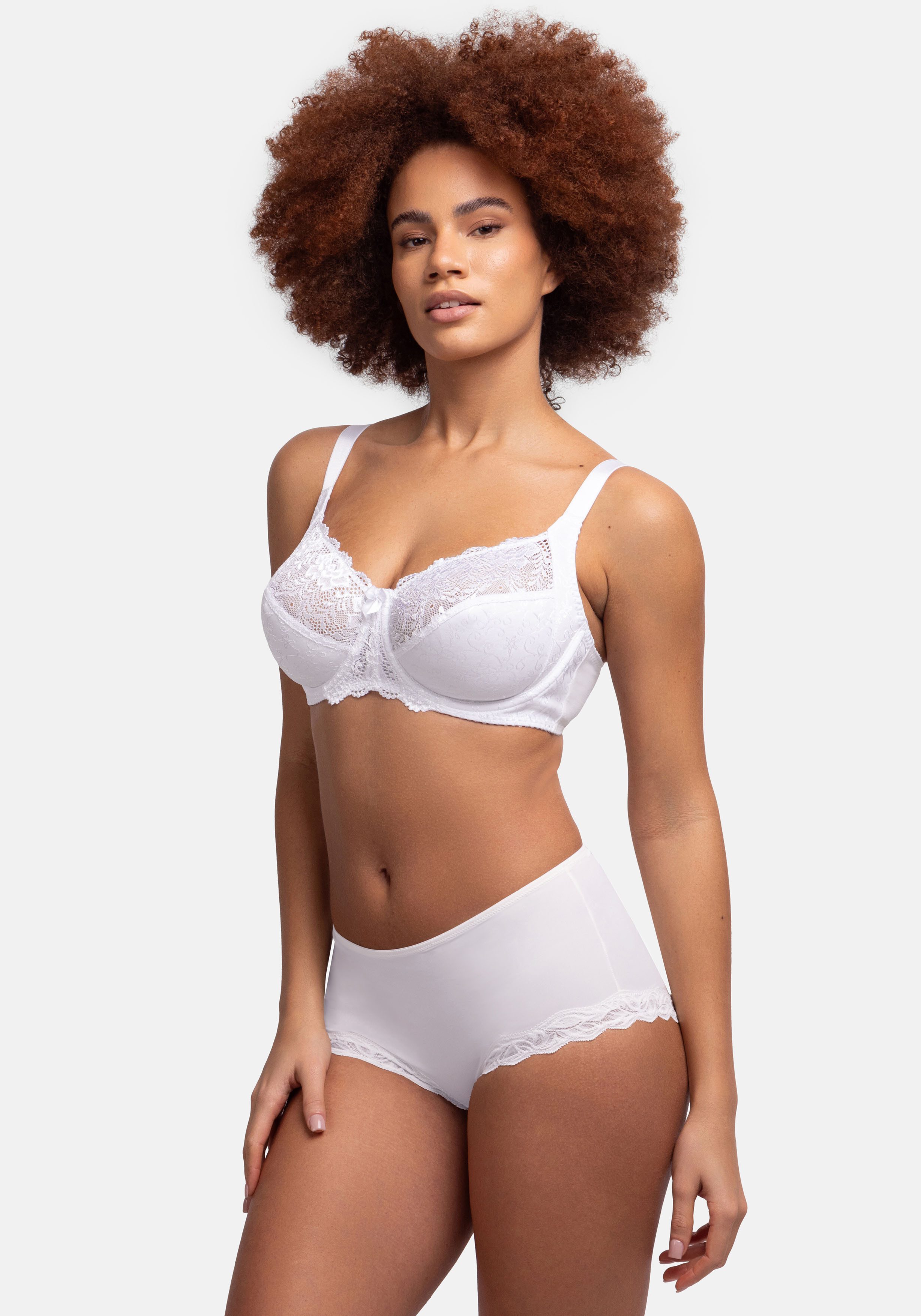 Dorina Bügel-BH Philippa mit Satinschleife, elastische Spitze, glänzende Träger