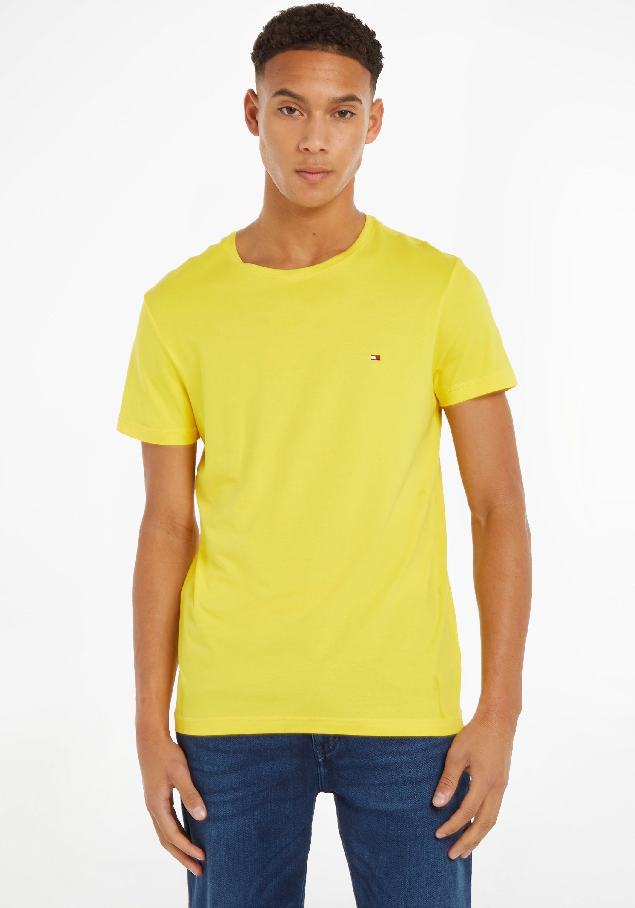 Tommy Hilfiger T-Shirt STRETCH SLIM FIT TEE Vivid Yellow
