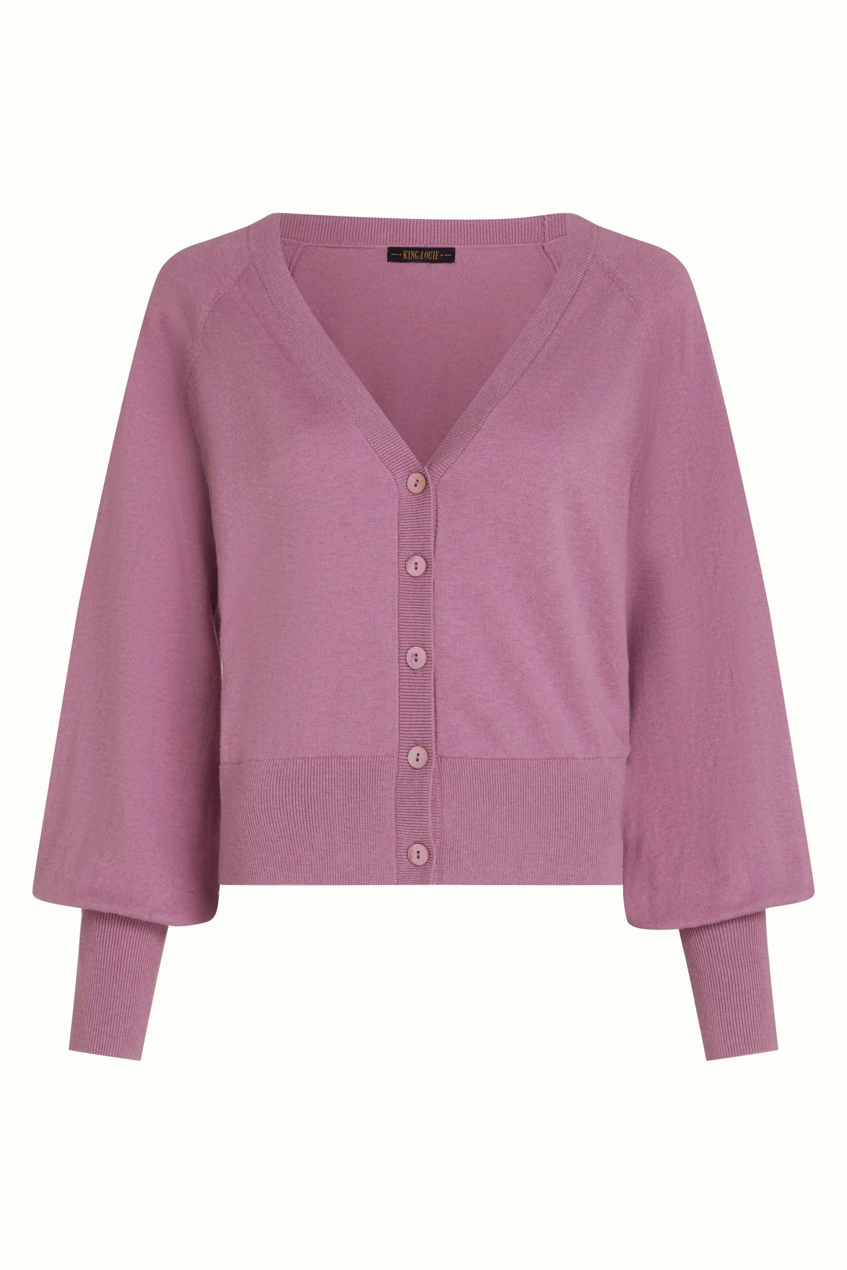 King Louie Strickjacke - Weicher Cardigan mit V-Ausschnitt aus Baumwollmix für Damen