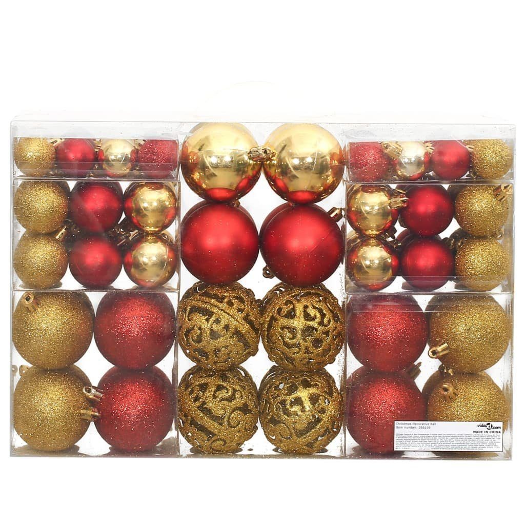 Christbaumschmuck Golden Weinrot und Golden 4 Stk vidaXL cm Weihnachtskugeln 100 3 Rot und 6