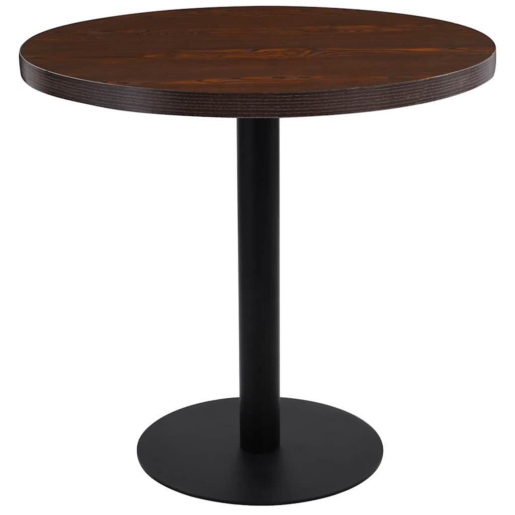 vidaXL Esstisch Bistrotisch Dunkelbraun 80 cm MDF (1-St)