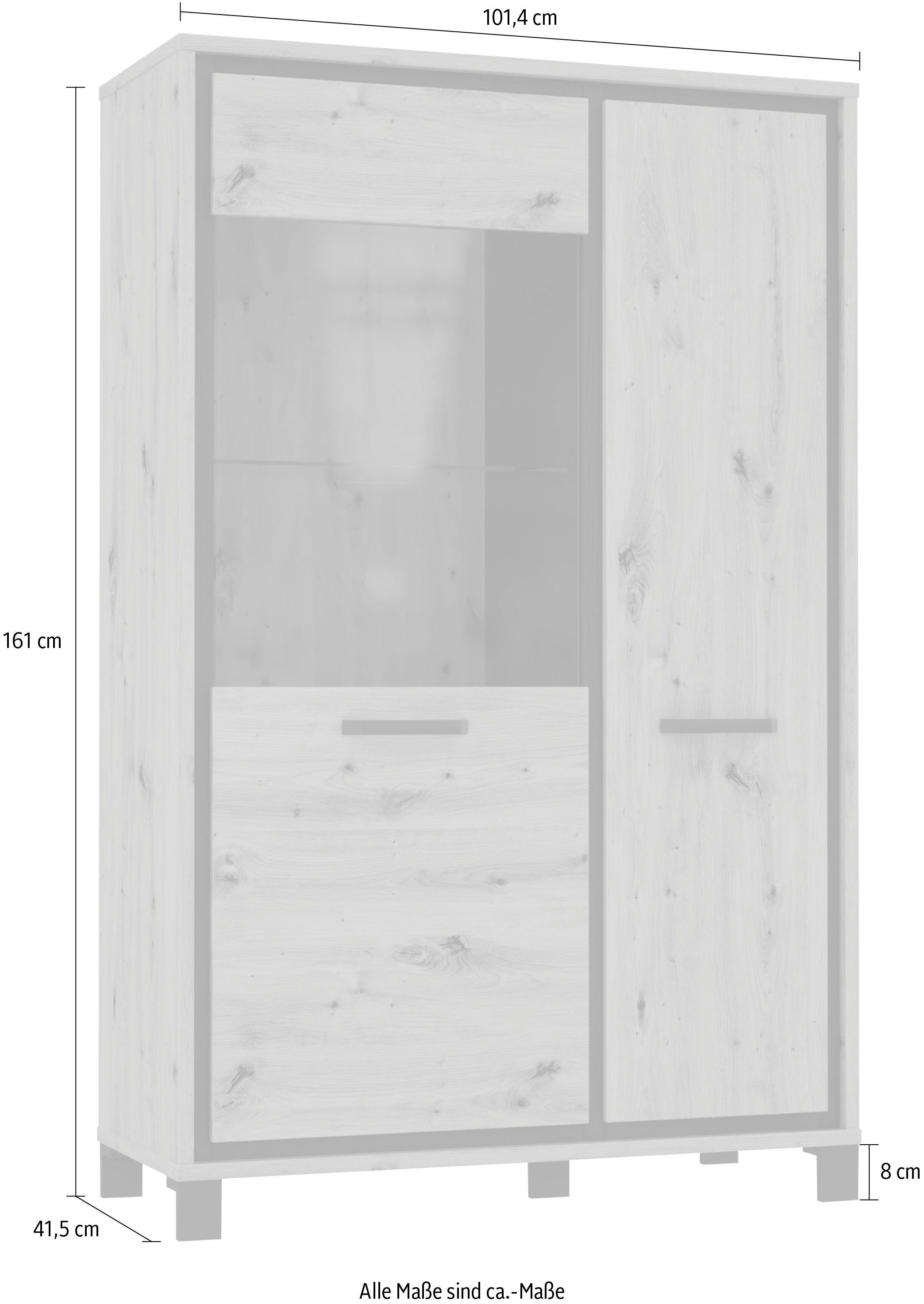 FORTE Vitrine Höhe cm 161