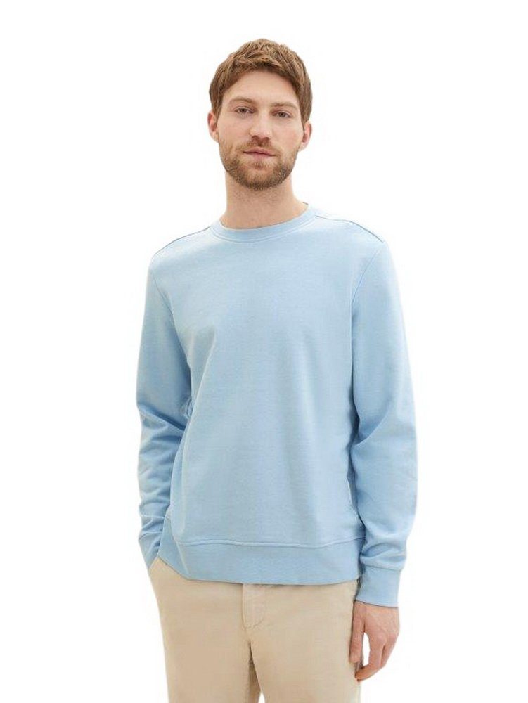 TOM TAILOR Strickpullover PRINTED CREWNECK aus Baumwollmix