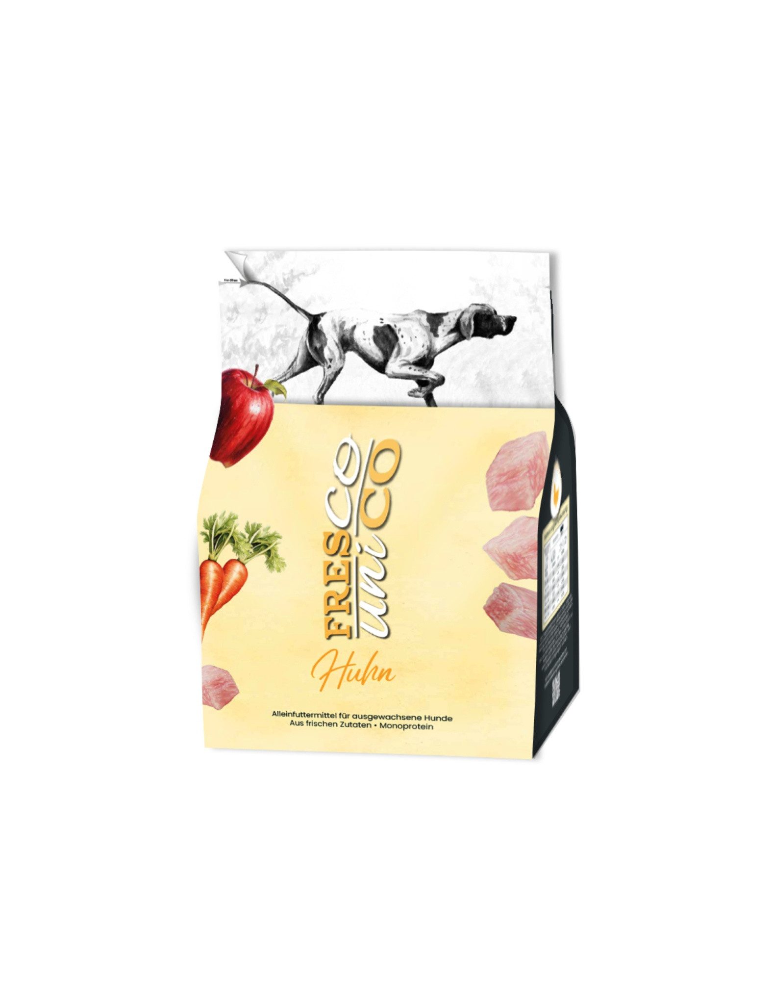 Fresco Dog unico Adult Huhn, Premium Hundefutter trocken getreidefrei, Trockenfutter für: Hunde, 66% Frischfleisch, zuckerfrei & hochverträglich