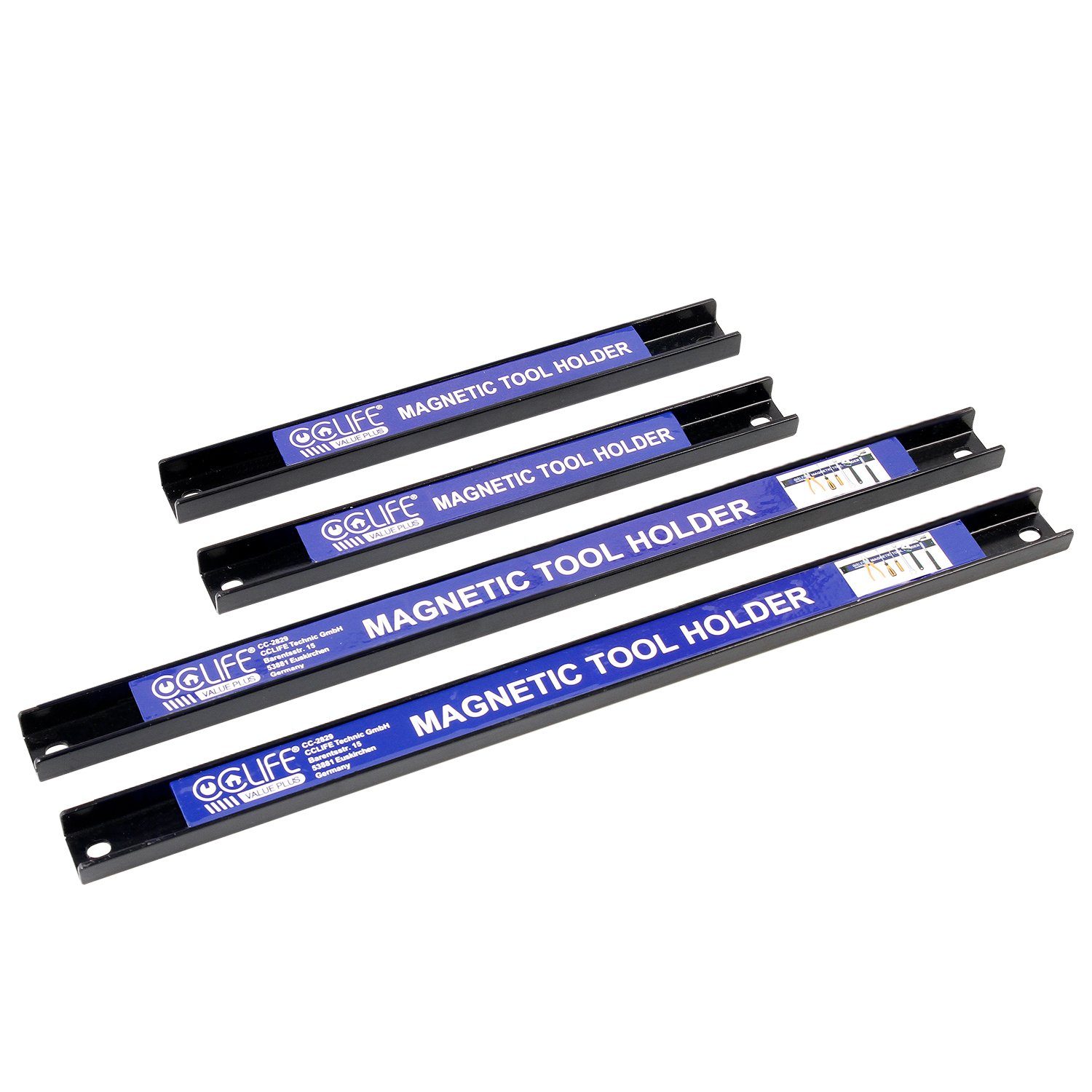 CCLIFE Lochwand Magnetleiste Werkzeughalter Halterung Magnet Werkzeugleiste, (2 x 37cm; 2 x 23cm)