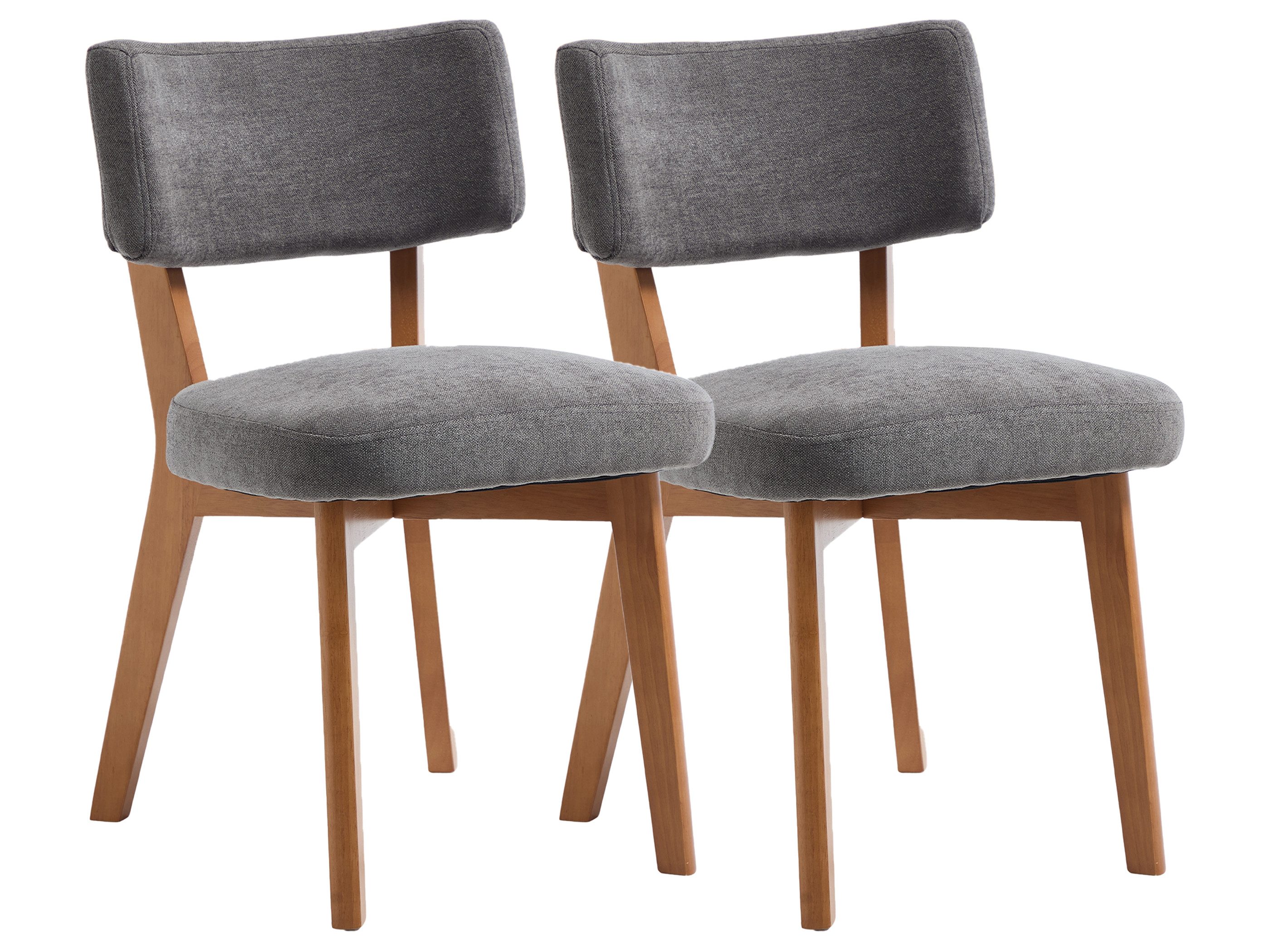 SeedWave Esszimmerstuhl 2er Set Küchenstuhl Mittelalterliche Polsterstühle mit 4 Holzfüßen, Geschwungene Rücklehne, dichte Sitzfüllung