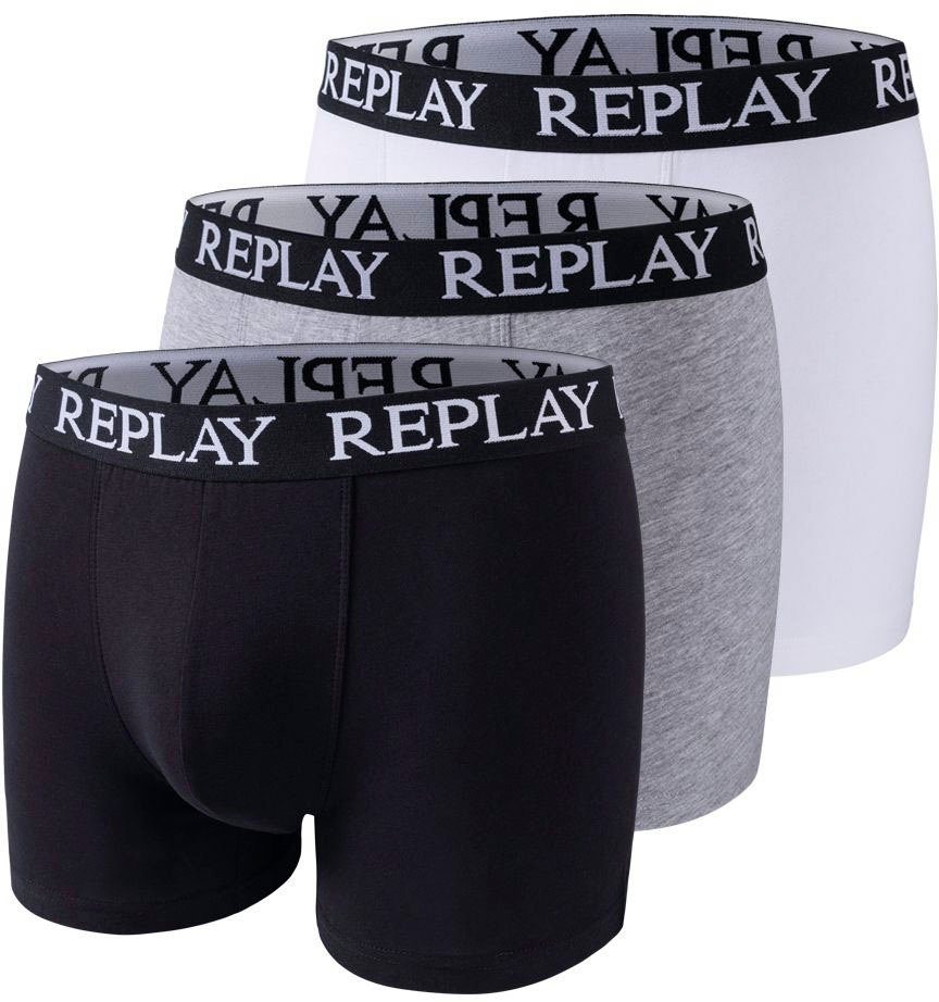 Replay Boxershorts BOXER Style 01/C Basic Cuff Logo 3pcs Box (Packung, 3er) günstig online kaufen