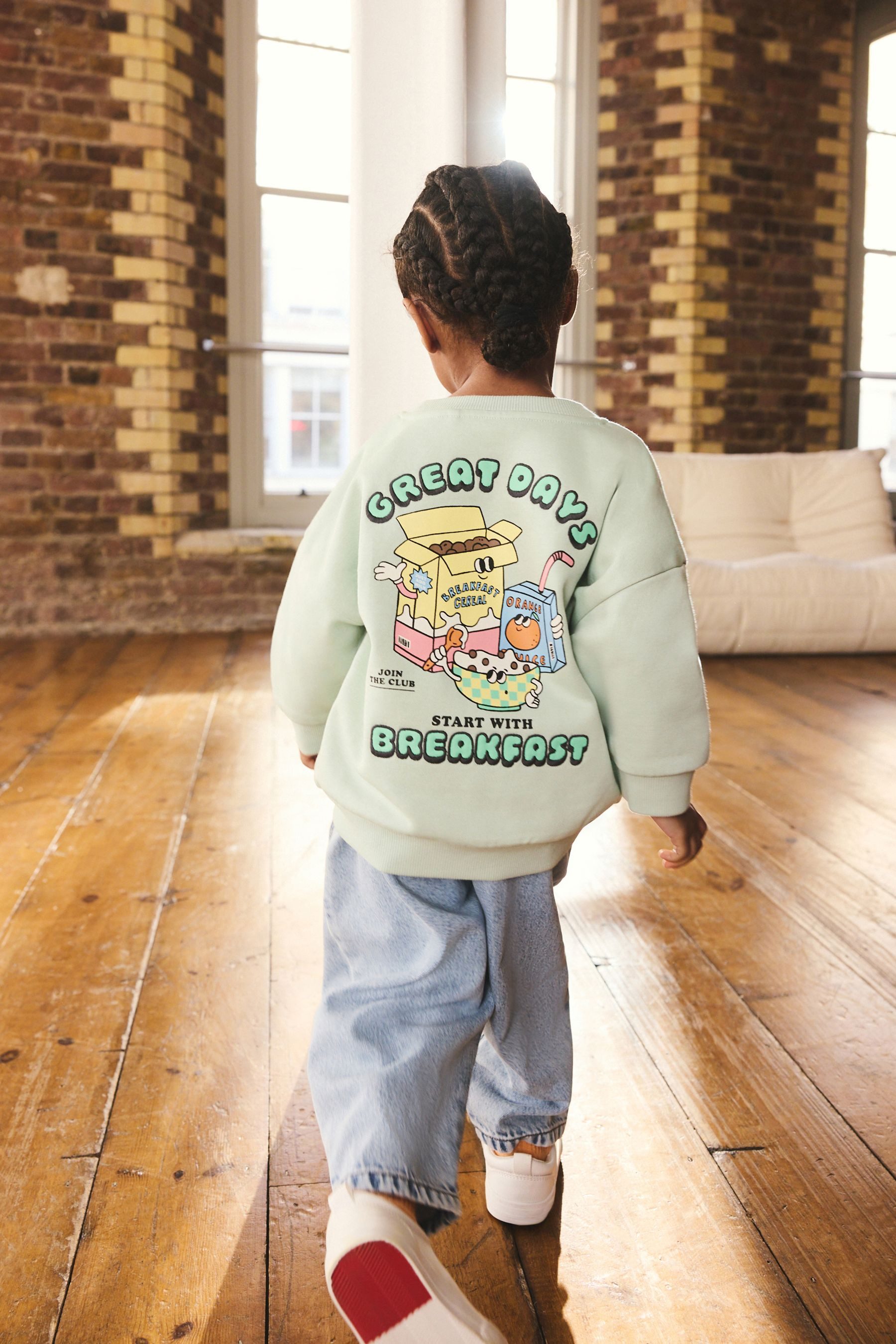 Next Sweater Sweatshirt mit Rundhalsausschnitt und Print (1-tlg)