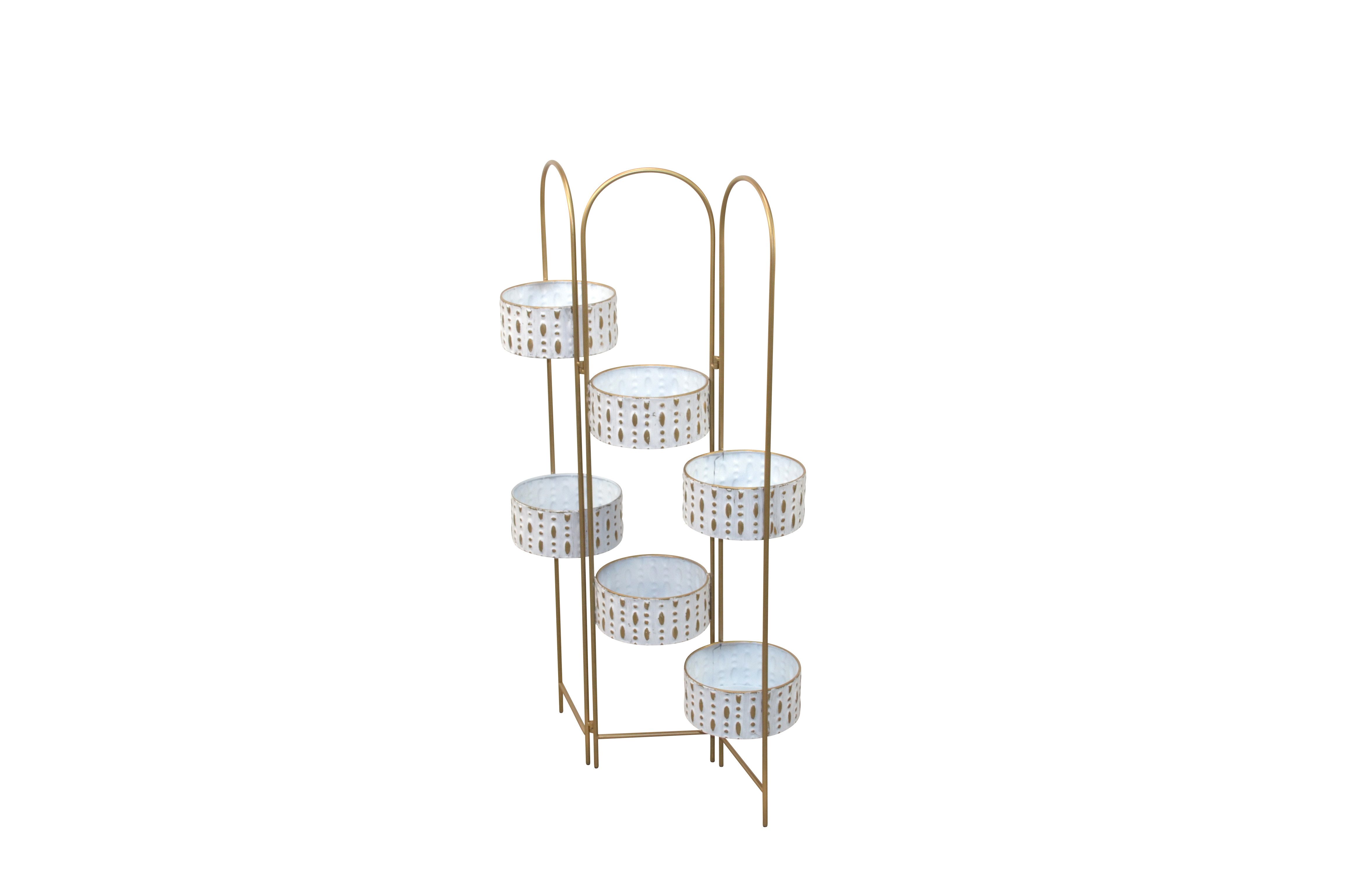 moebel-direkt-online Paravent Blumenständer 110cm, individuell stellbar, mit 6 Blumenhalterung