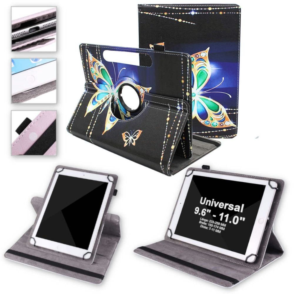 Wigento Tablet-Hülle Für Huawei MatePad T10 / T10s 2020 360 Grad Rotation  Universell Motiv 12 Tablet Tasche Kunst Leder Hülle Etuis