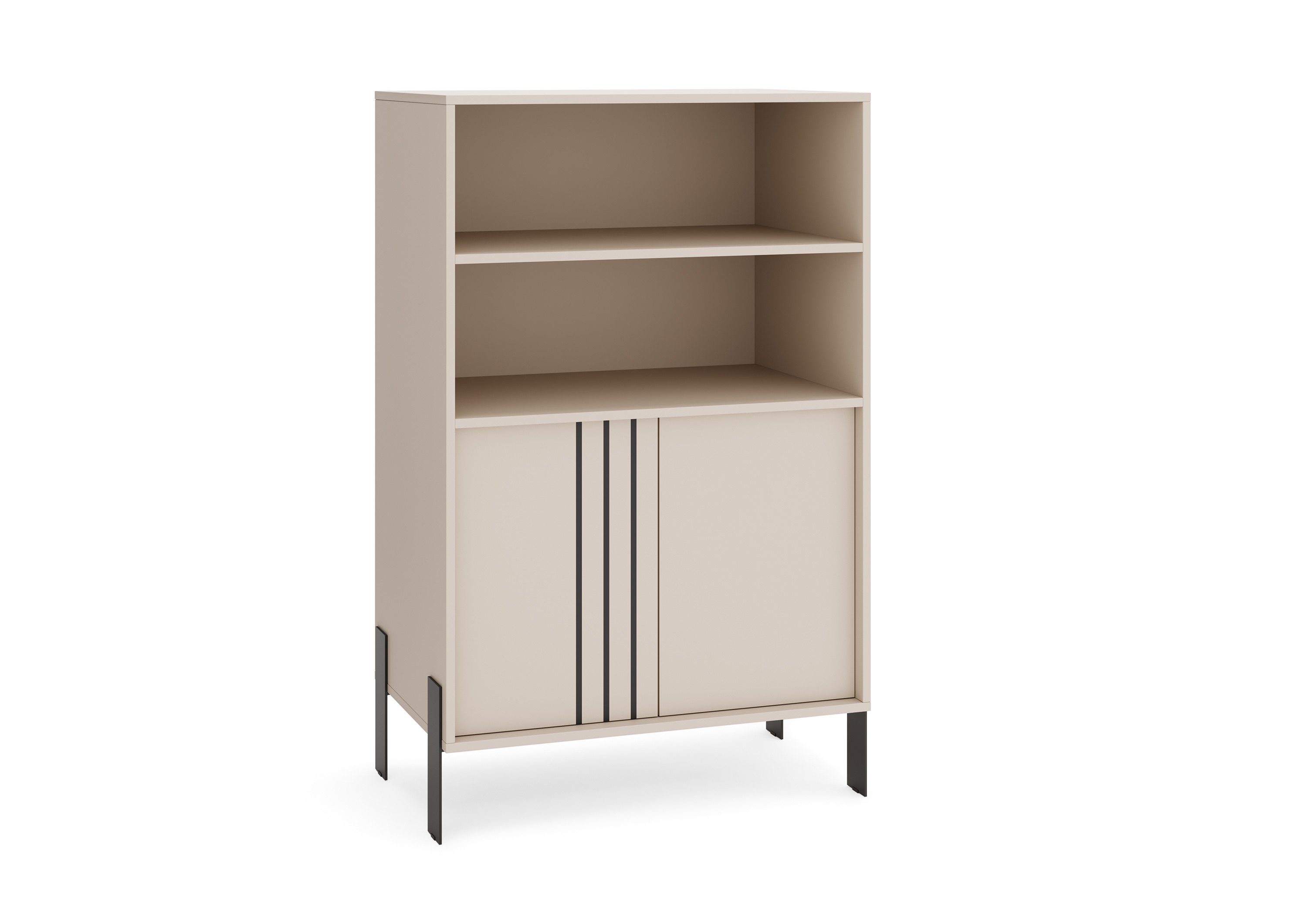 Masseno Bücherregal VALOZA 127 x 80 cm Standregal Büroregal Bücherschrank Kaschmir