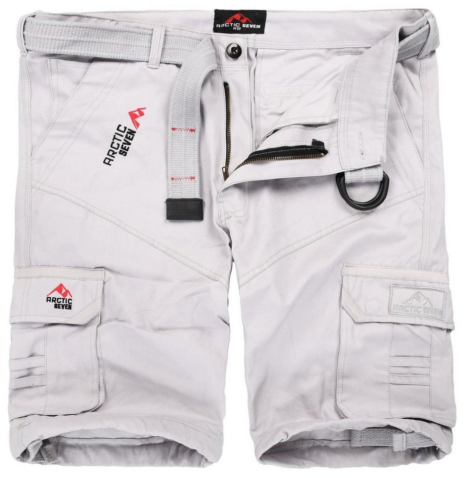 Arctic Seven Shorts Herren Cargo mit Gürtel – kurze Hose Baumwolle Robuste Shorts mit vielen Taschen und hohem Komfort