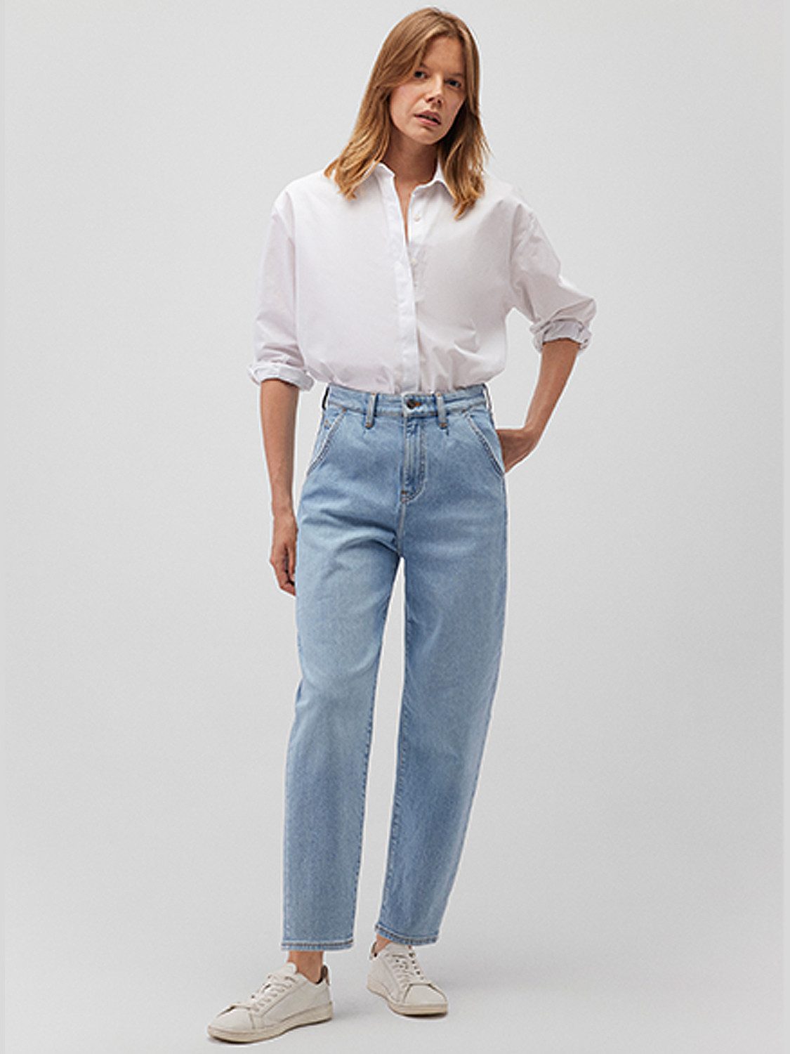 Mavi Boyfriend-Jeans Jeans High-Rise Pleated Baggy günstig online kaufen