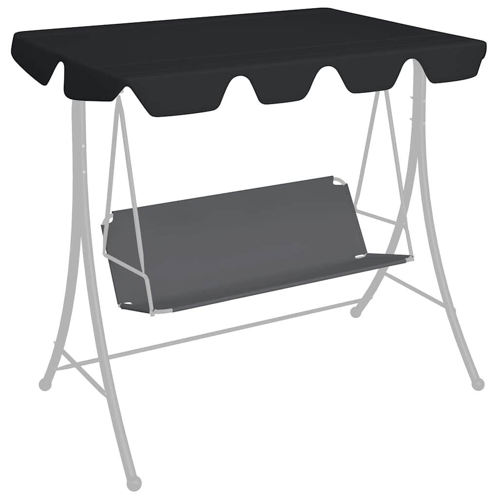 vidaXL Pavillon-Ersatzdach Ersatzdach für Hollywoodschaukel Schwarz 188/168x145/110 cm, 248 x 186 cm