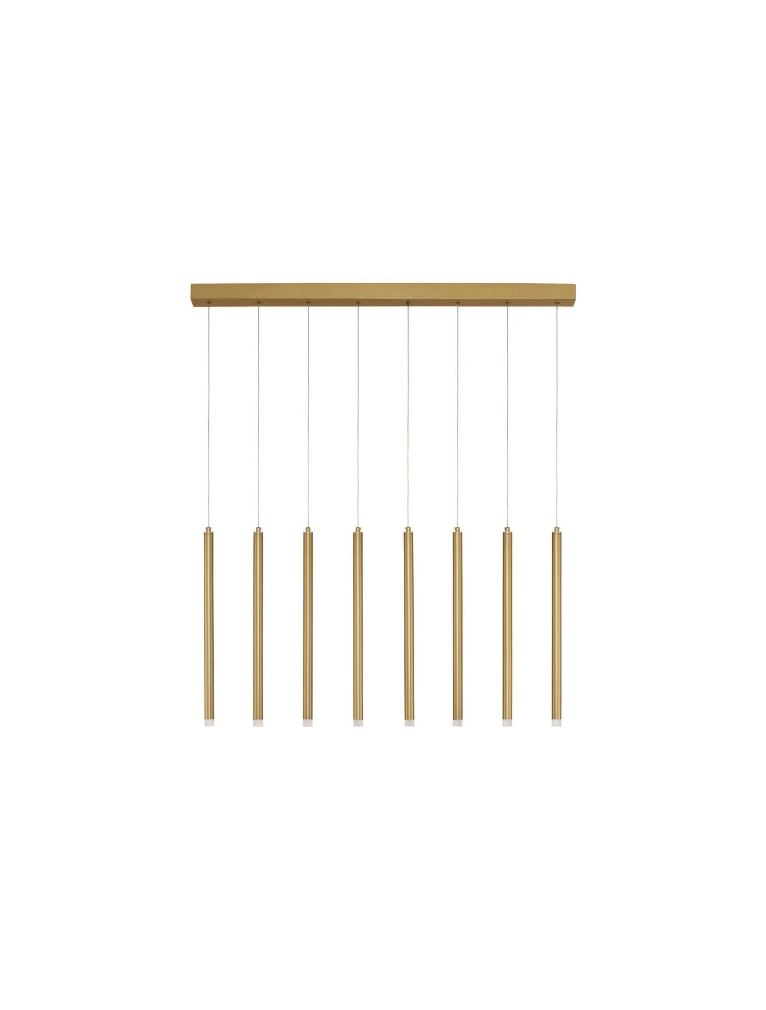 Licht-Erlebnisse Pendelleuchte SAMSON, LED fest integriert, Warmweiß, LED Hängelampe Aluminium 100 cm lang in Gold gebürstet warmweiß 3000 K