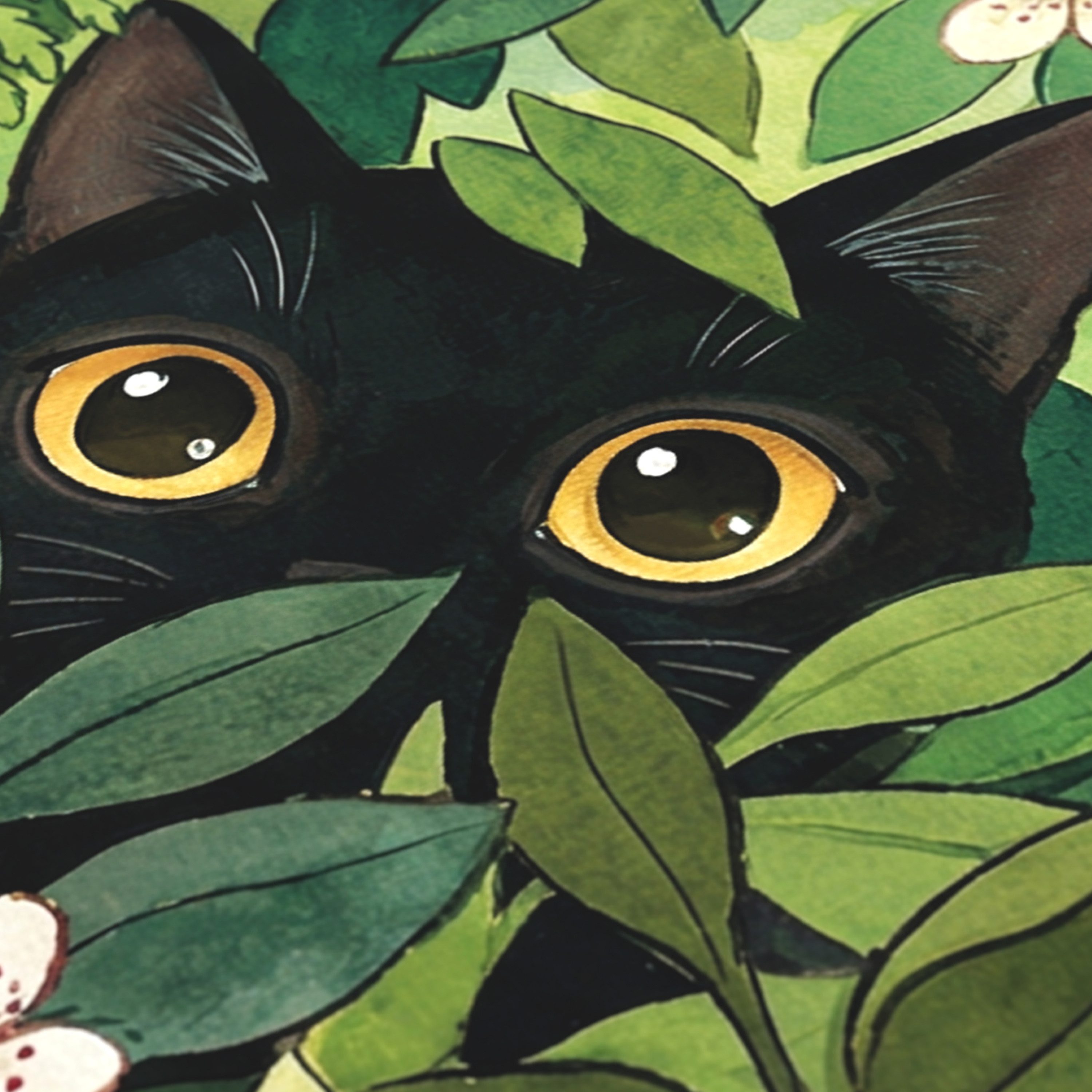 Titanwolf Gaming Mauspad XXL Mauspad 900x400, Schwarze Katze im Wald, Schreibtischunterlage (1-St), rutschfeste Rückseite, Geschwindigkeit & Präzision, wasserab – Bild 4 von 5