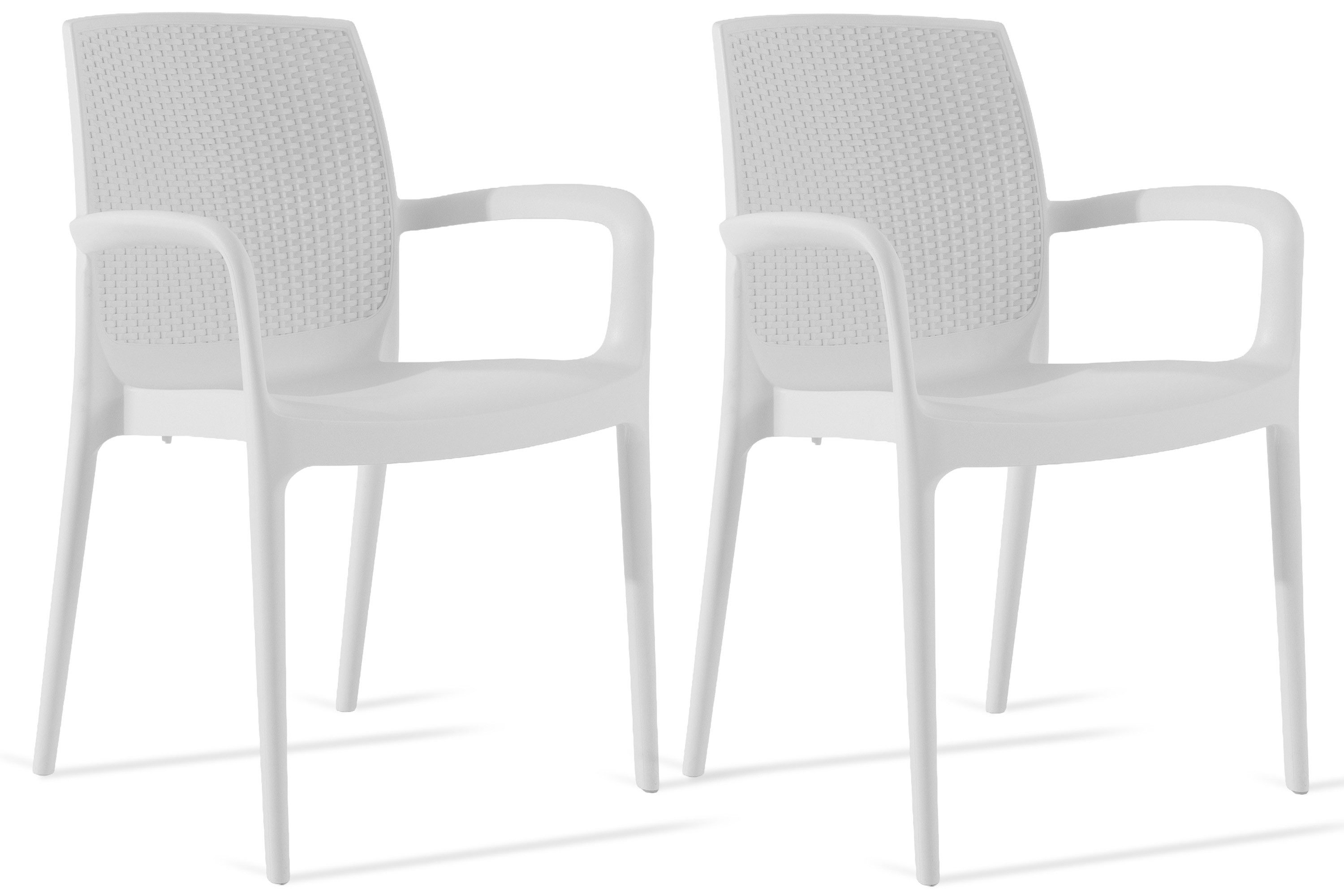 KONSIMO® Gartenstuhl RANTU Gartensessel, Gartenstühle, Premiumware aus Italien (Set, 2 St), mit Armlehnen, hochwertigem Polypropylen, Stapelbarkeit, pflegeleicht