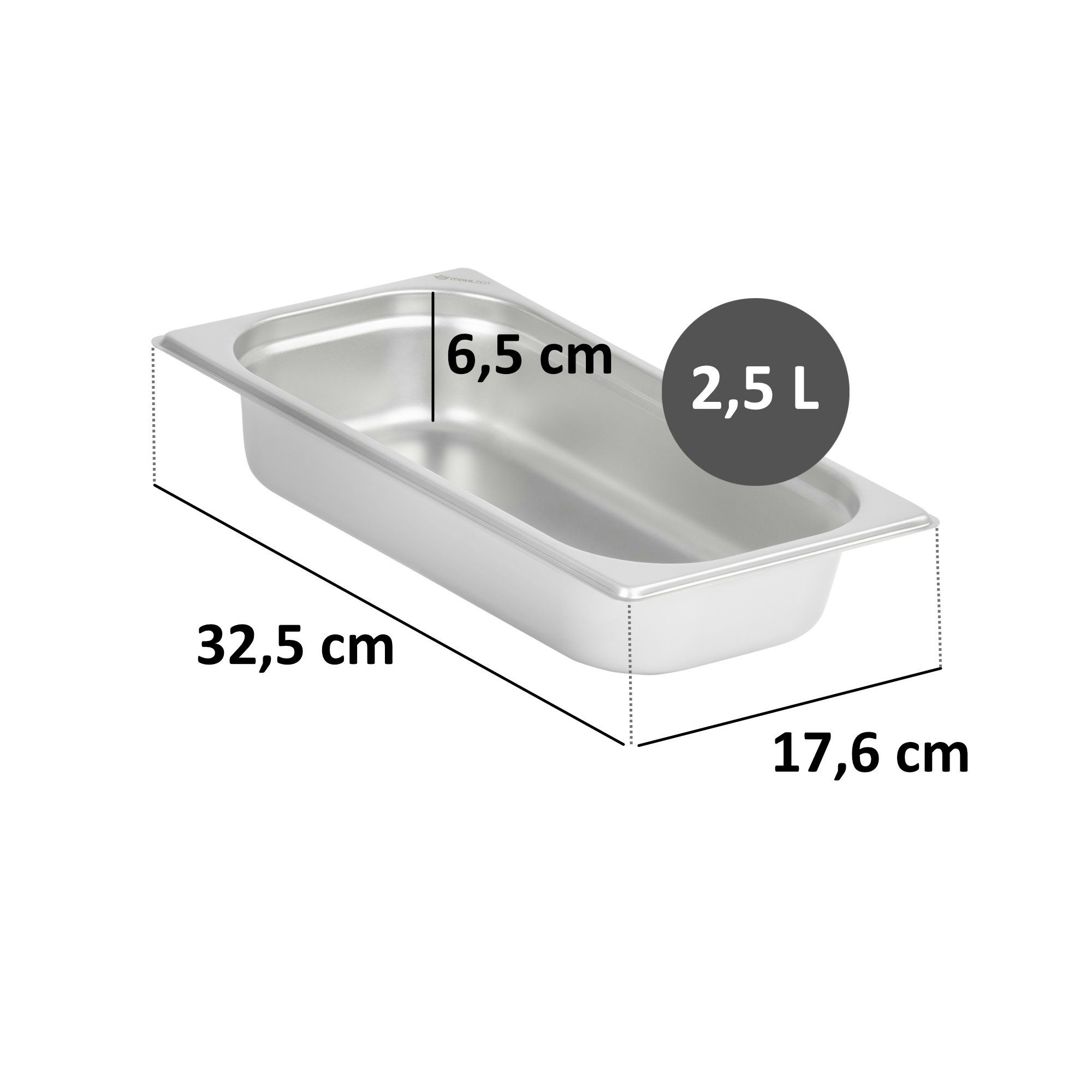 Mahlzeit Thermobehälter GN Behälter 1/3, Höhe 65 mm, Edelstahl Gastronomiebehälter, Edelstahl, für Chafing Dishes – Bild 3 von 5