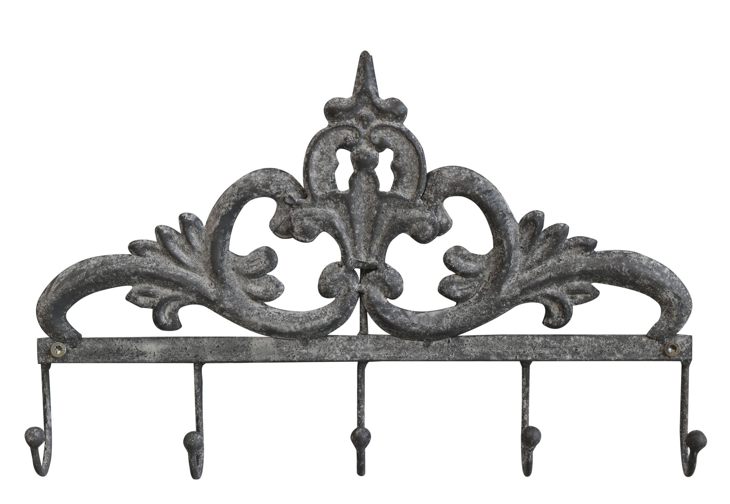 Chic Antique Настенные крючки Hakenleiste 5 Haken mit Dekor Настенные крючки Kleiderhaken Grau Chic