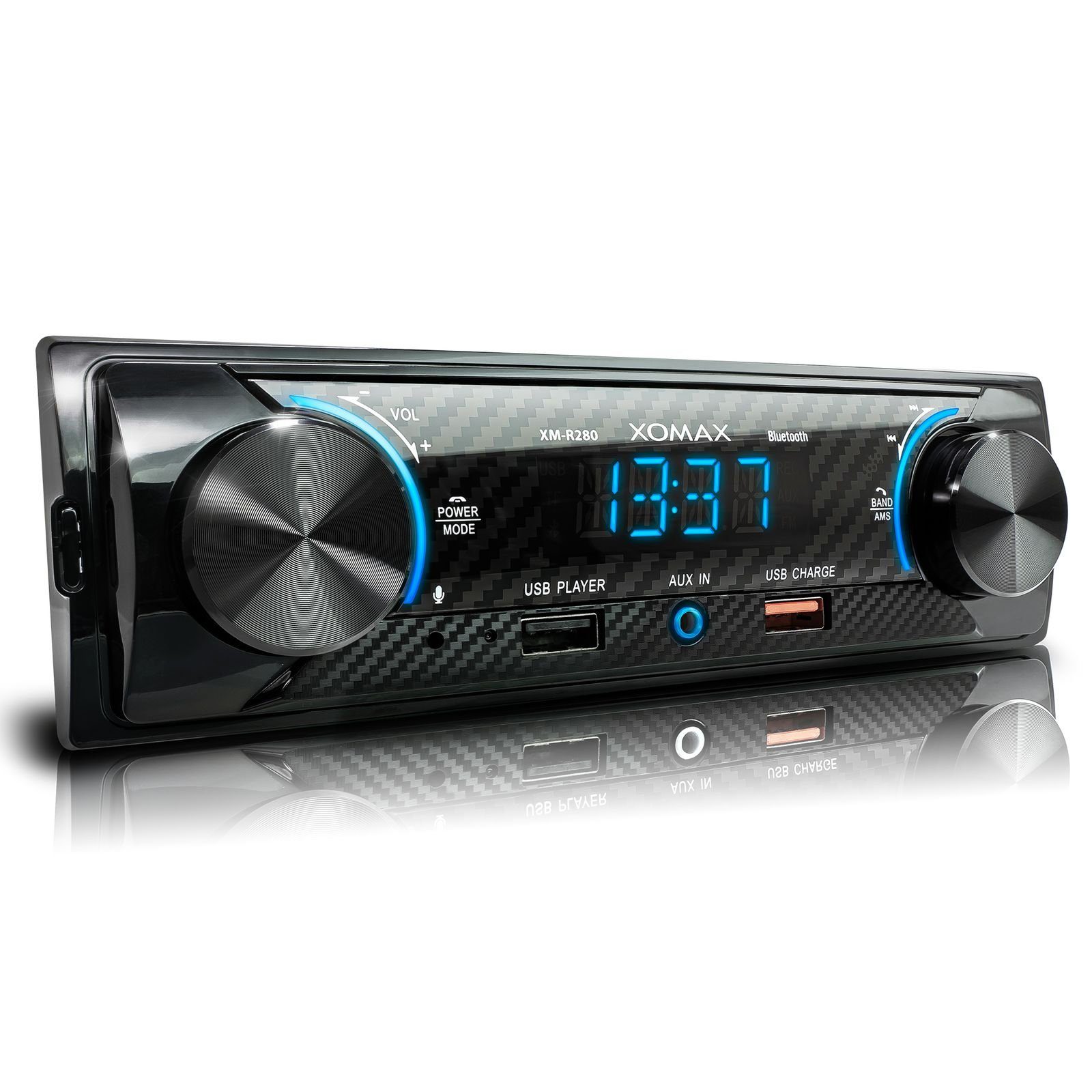 XOMAX XM-R280 Autoradio mit Bluetooth, 2. USB mit Ladefunktion, Aux, 1 DIN Autoradio