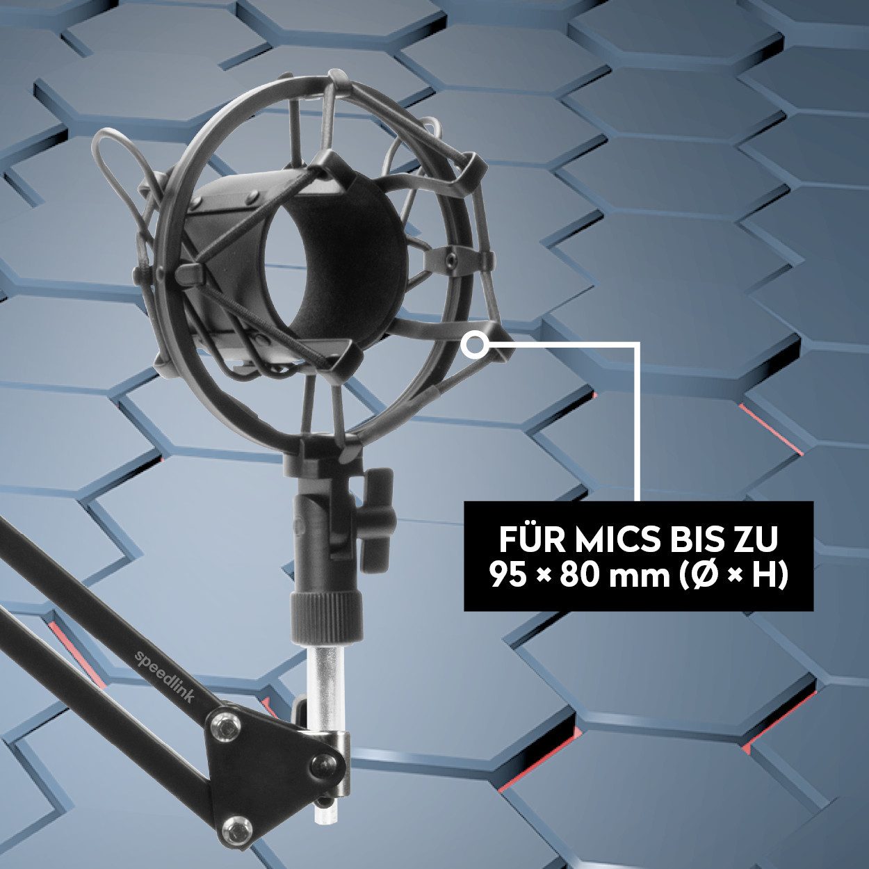 Speedlink Mikrofon VOLITY Streaming Zubehör Set, Mikrofonarm, Halterung & Pop-Filter