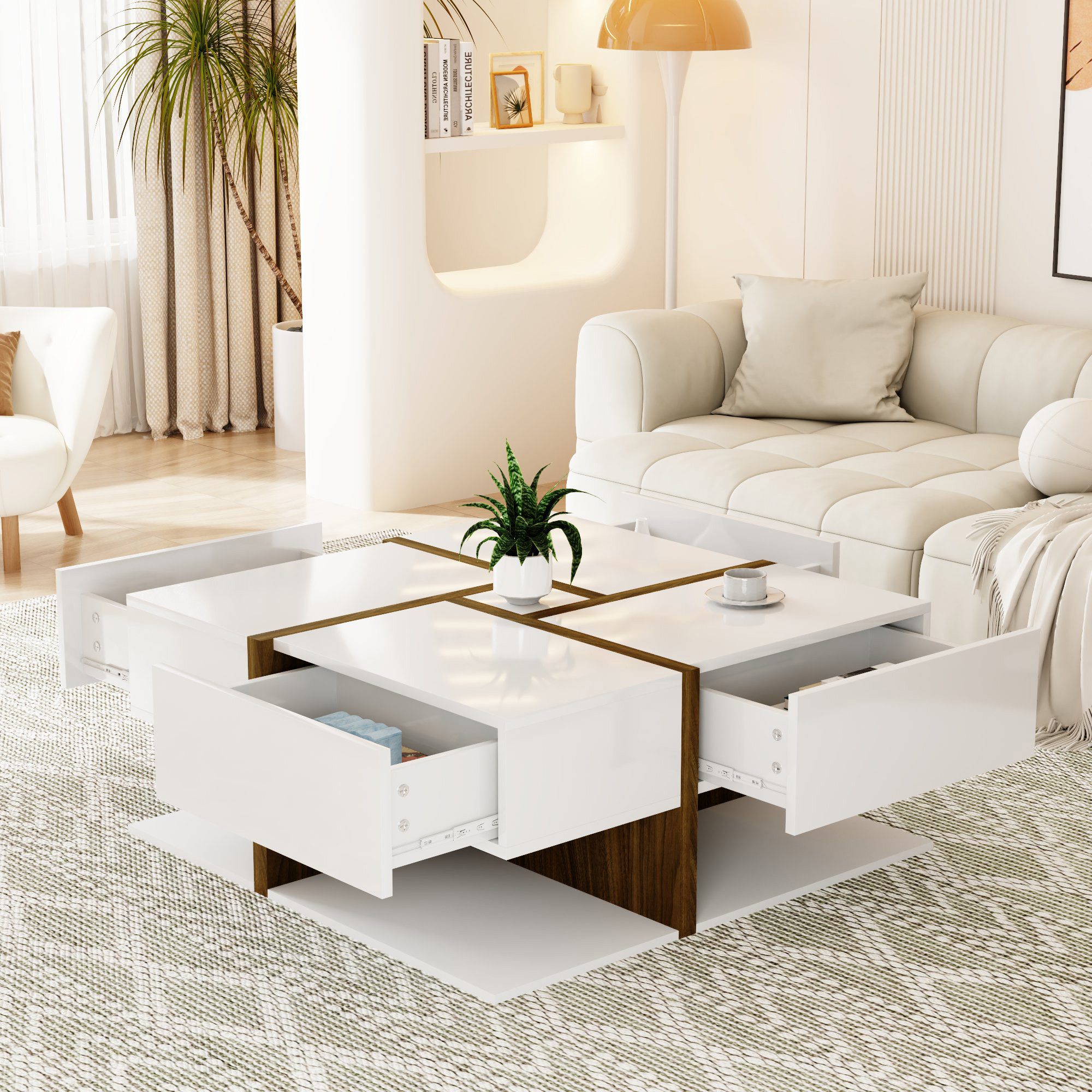 MODFU Couchtisch mit versteckten Schubladen (einzigartige günstig online kaufen
