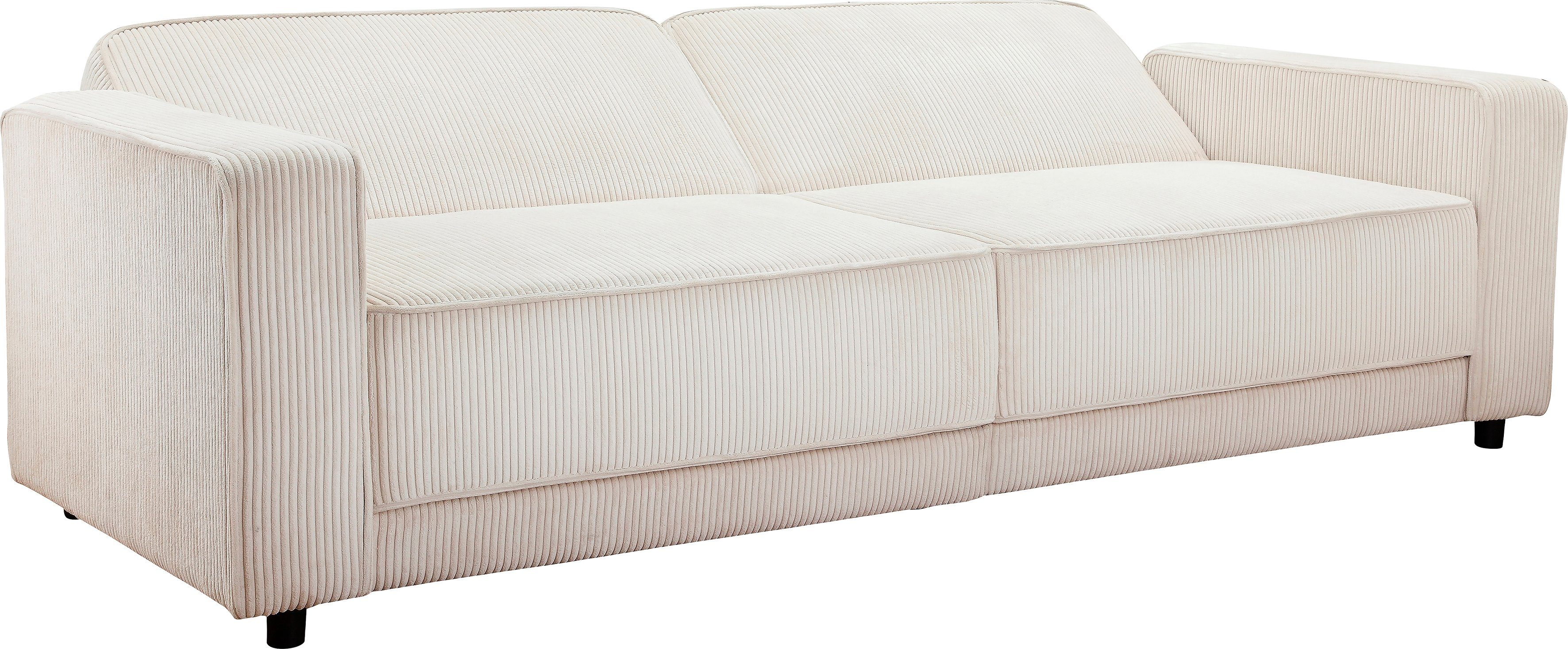 Dorel Home 3-Sitzer ALLIE Schlafsofa 225 cm, Bett-Funktion (108/190cm), trendiger Cord o. pflegeleichter Velours – Bild 4 von 5
