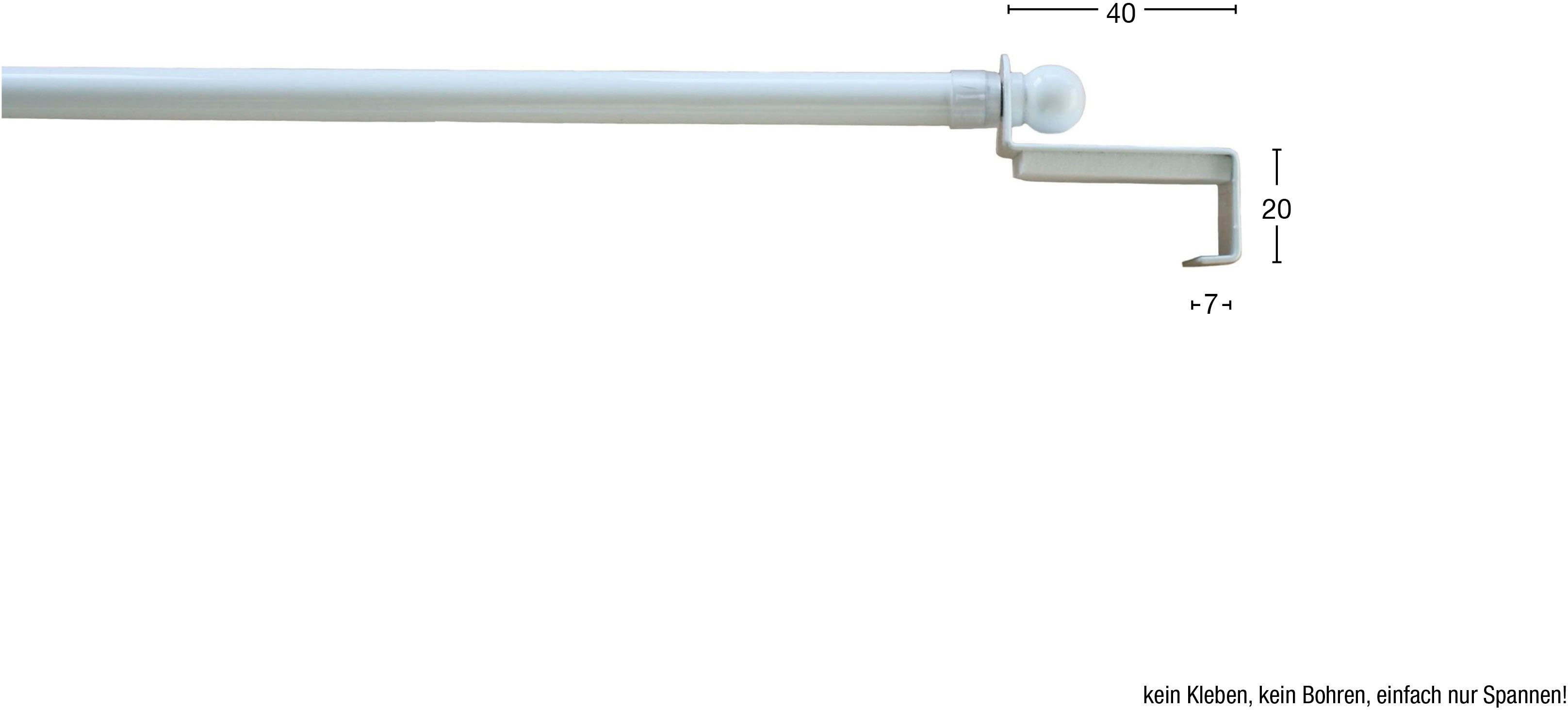 Scheibenstange SPANNFIX, geklemmt 1-läufig, ohne ausziehbar, Bohren, mm, 9 Ø weiß GARESA