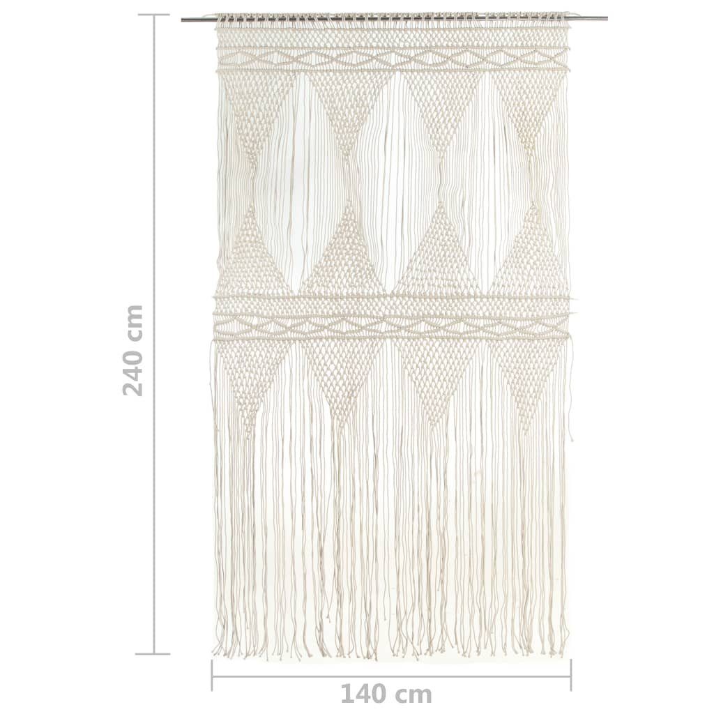 Baumwolle, Vorhang Vorhang (1 140x240 St) Creme cm Makramee vidaXL,